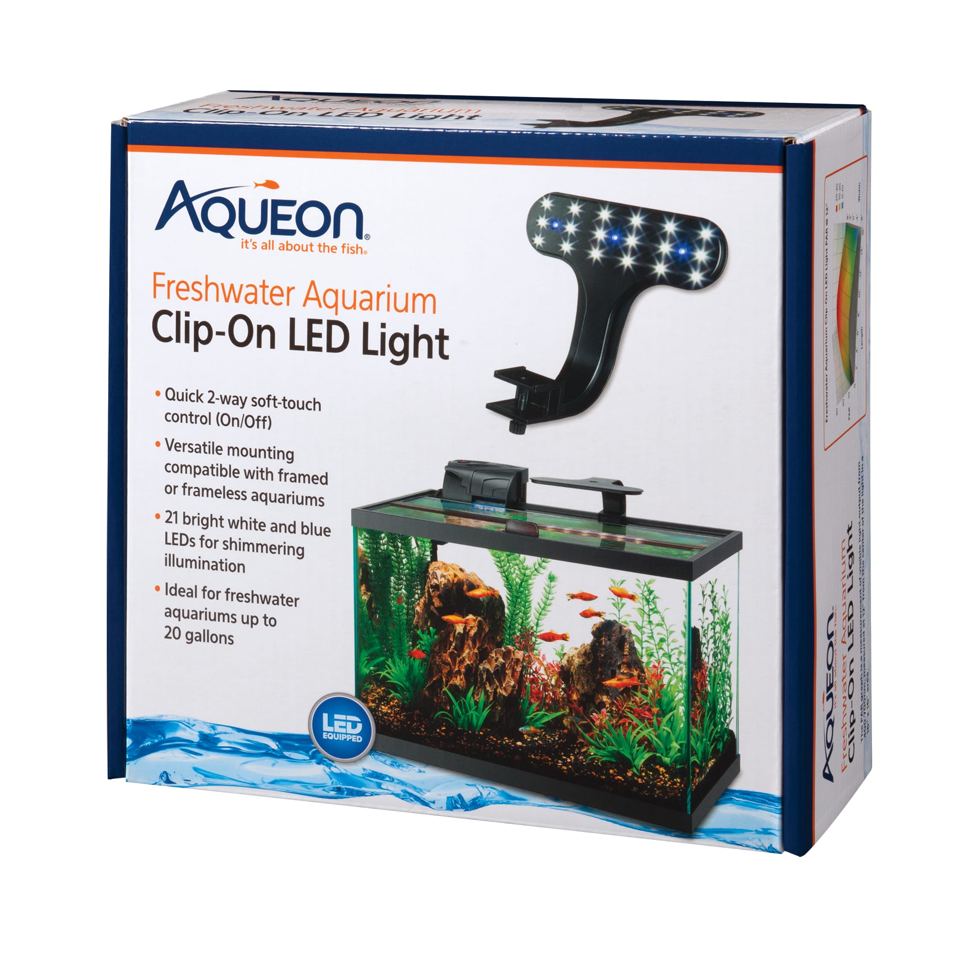 Arbitrage bånd ubehagelig Aqueon Freshwater Aquarium Clip-On LED Fixture | Petco