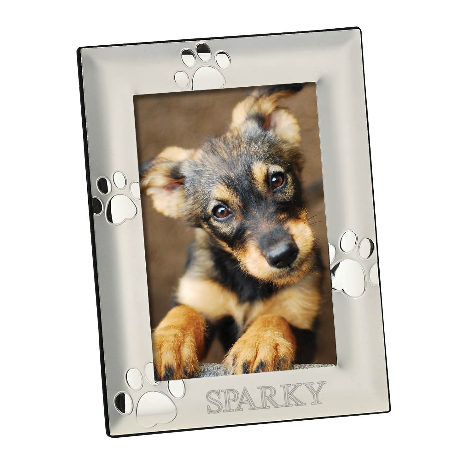 Custom Personalization Solutions Personalized Vertical Silver Dog Frame |  Petco