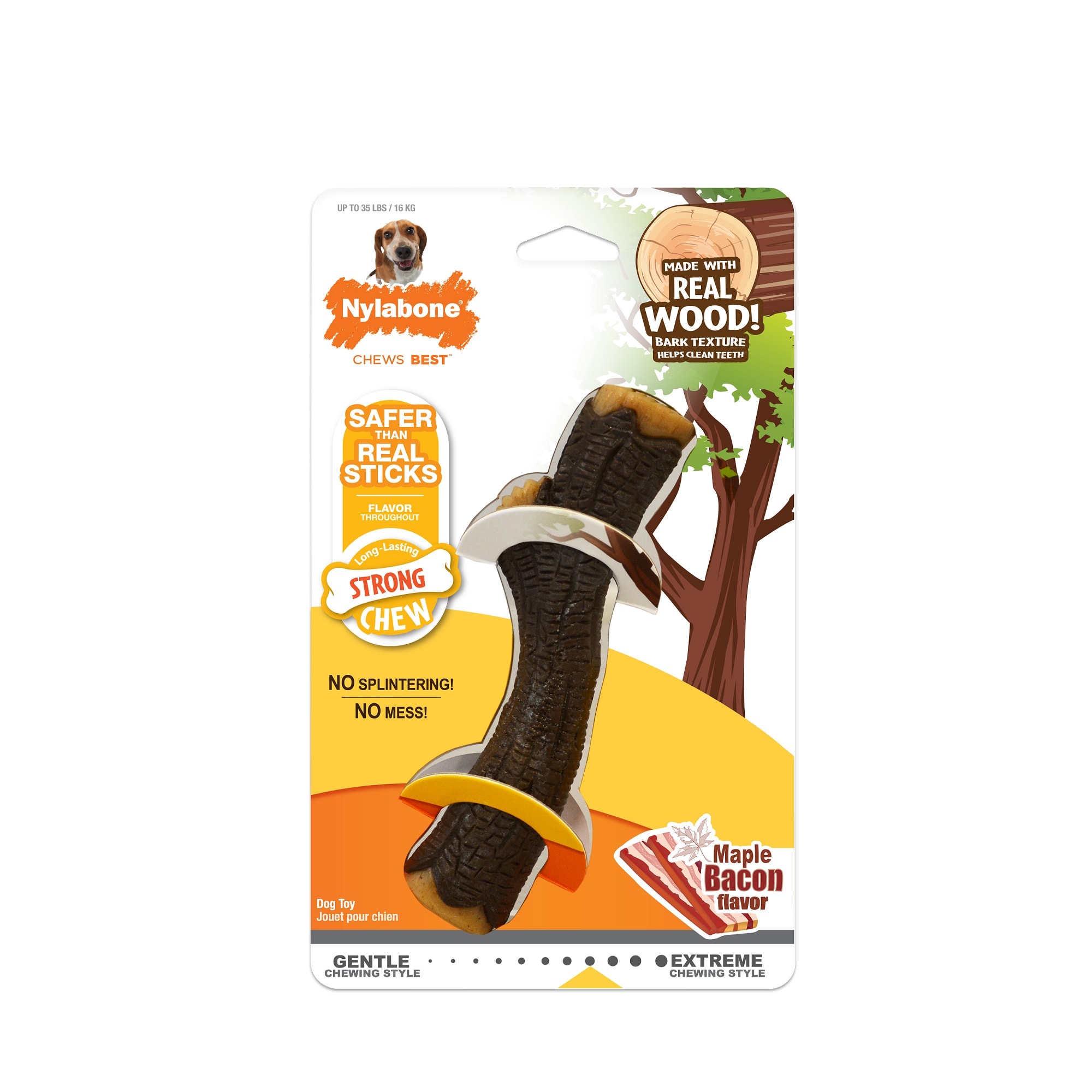 Nylabone Strong Chew Real Wood Stick Dog Toy, Medium Petco