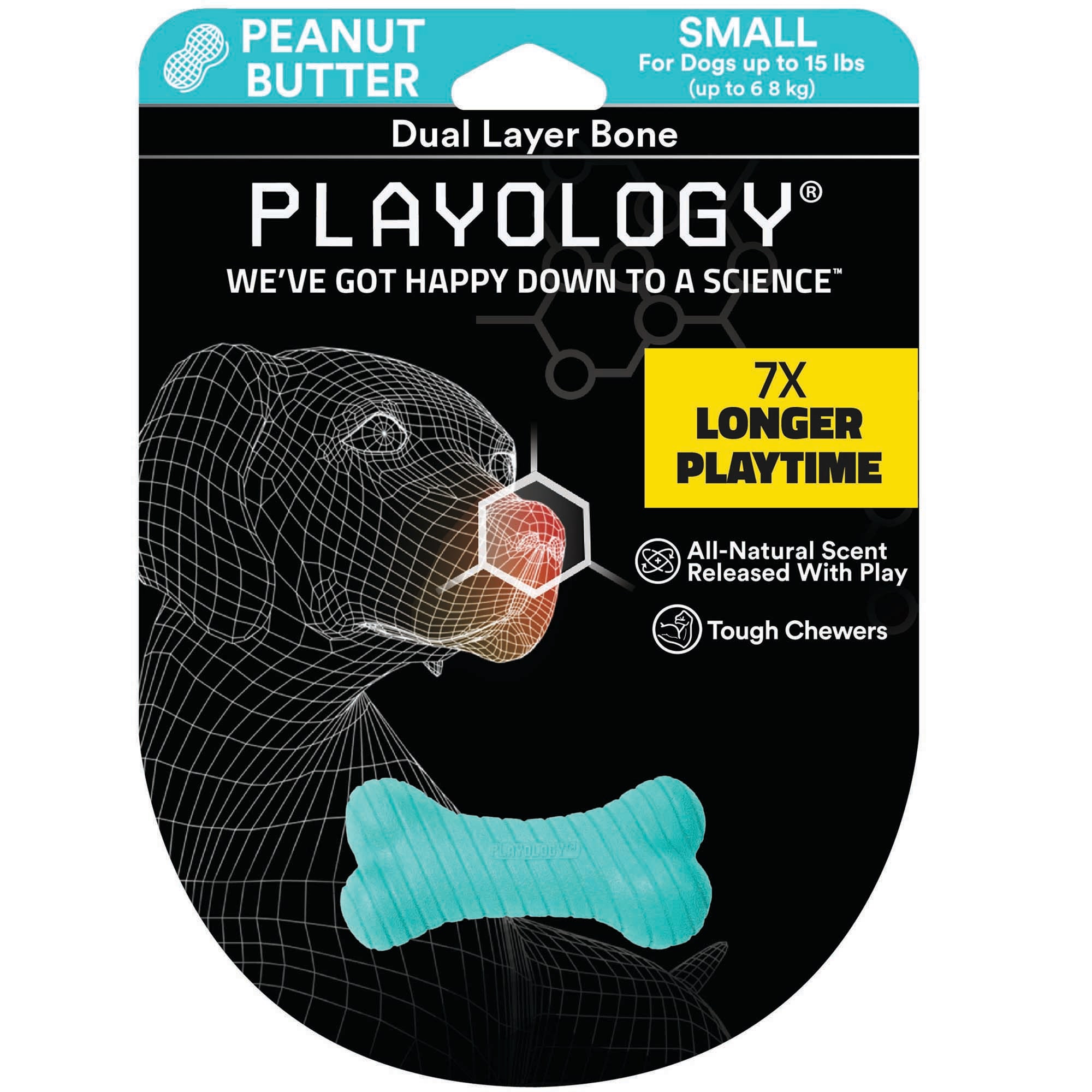 Playology Squeaky Scented Chew Stick Dog Toy - Peanut Butter