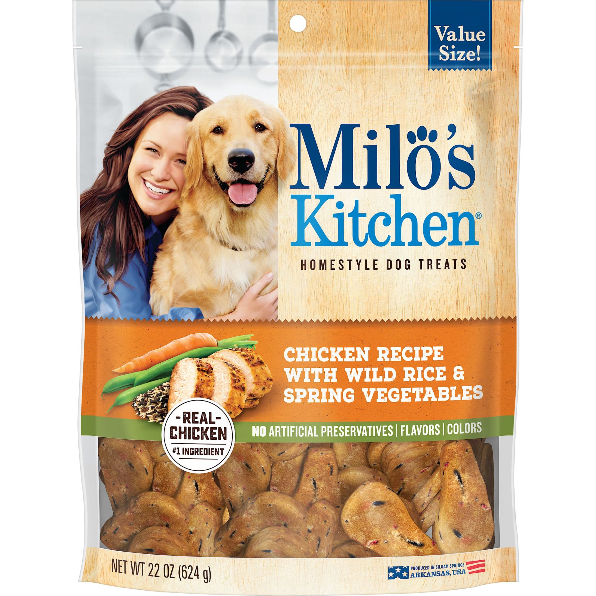 UPC 079100772766 product image for Milo's Kitchen Chicken Recipe with Wild Rice & Spring Vegetables Dog Treats, 22  | upcitemdb.com