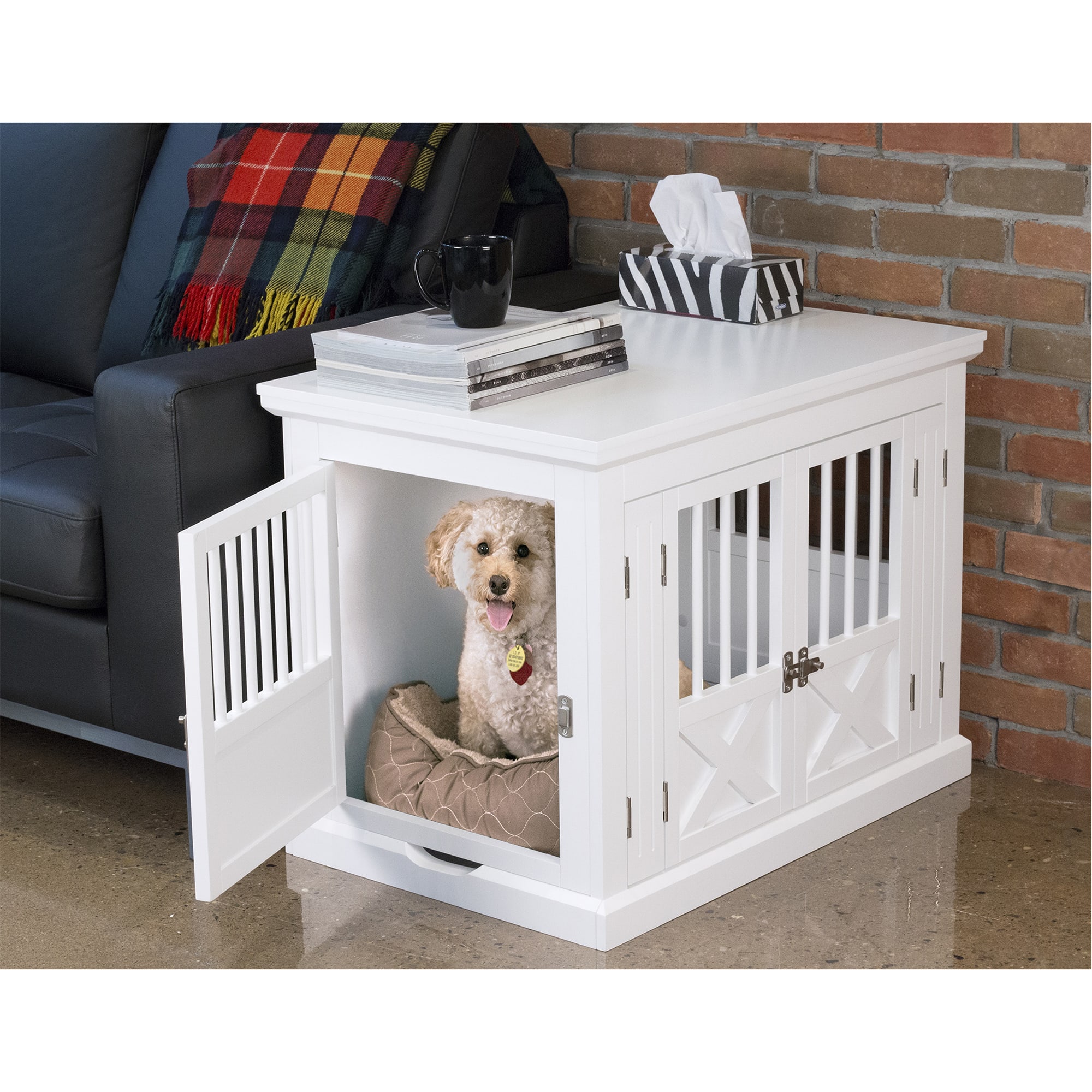 Large white dog crate sale