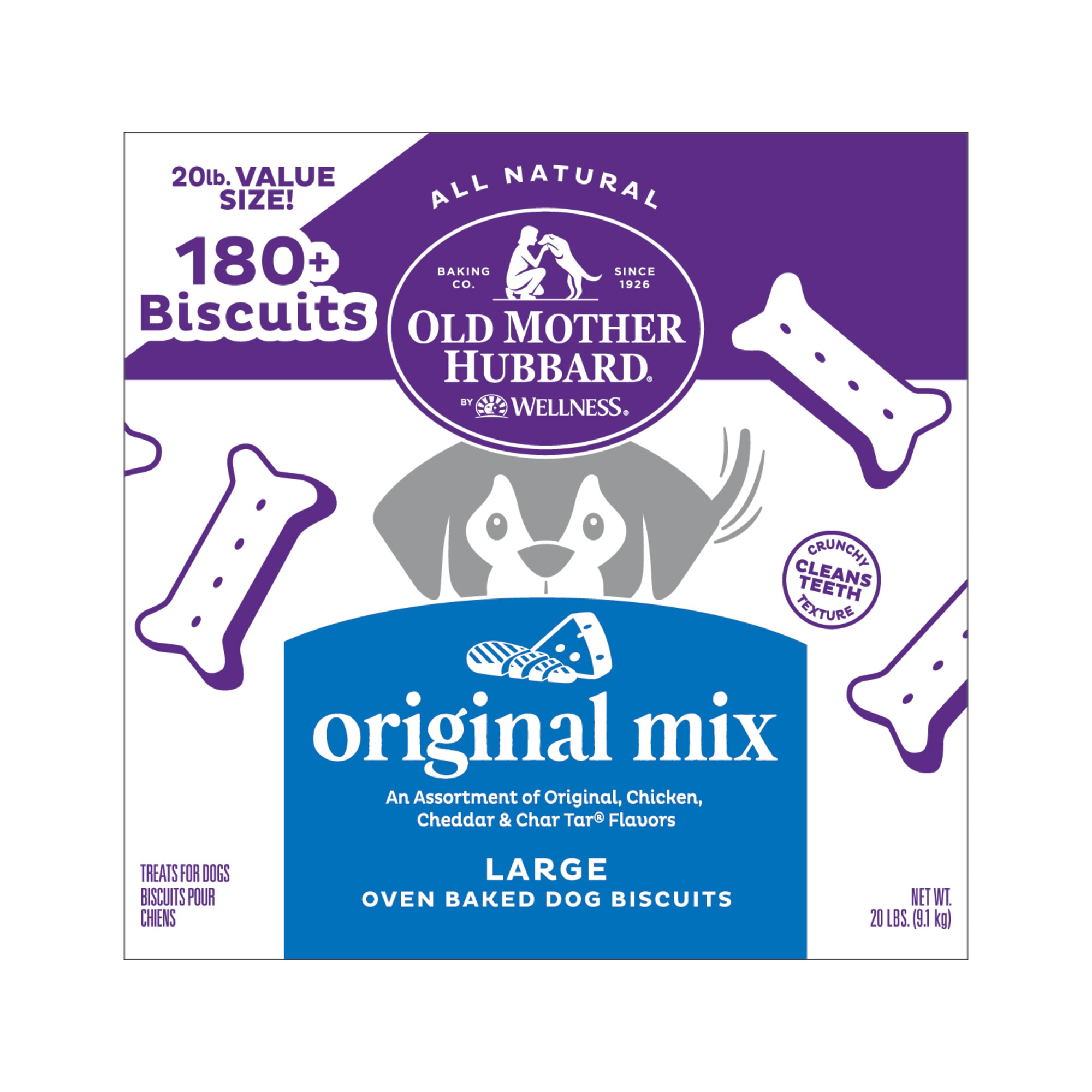 Old Mother Hubbard by Wellness Classic Original Mix Natural Large Oven Baked Biscuits Dog Treats 20 lbs