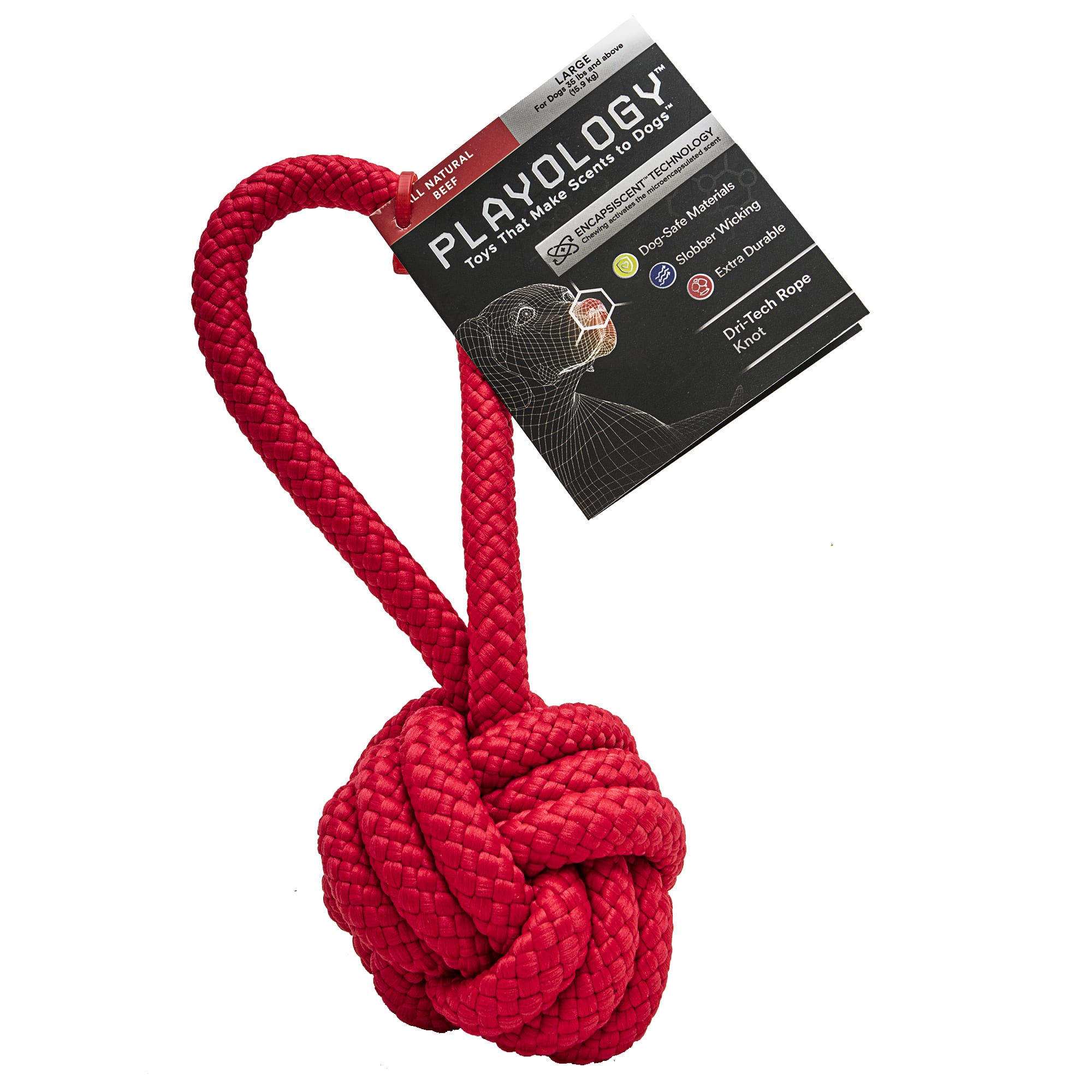 Playology DriTech Rope Knot Beef Dog Toy, Large Petco