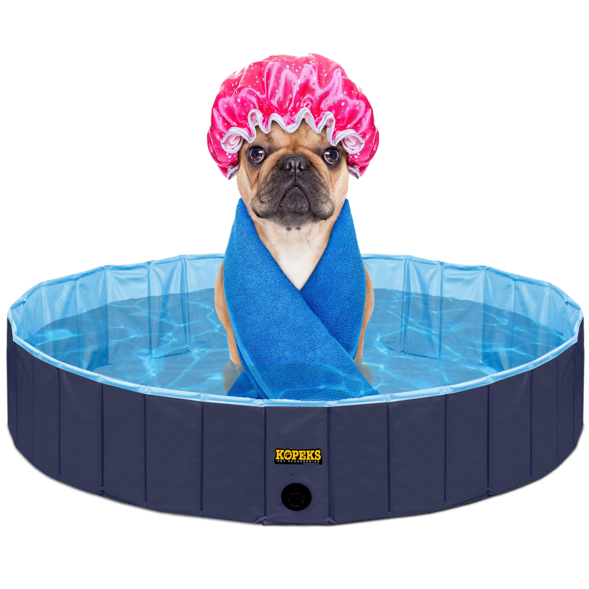 Kopeks Foldable Blue Grooming & Bathing Pool Tub for Dogs, Medium | Petco