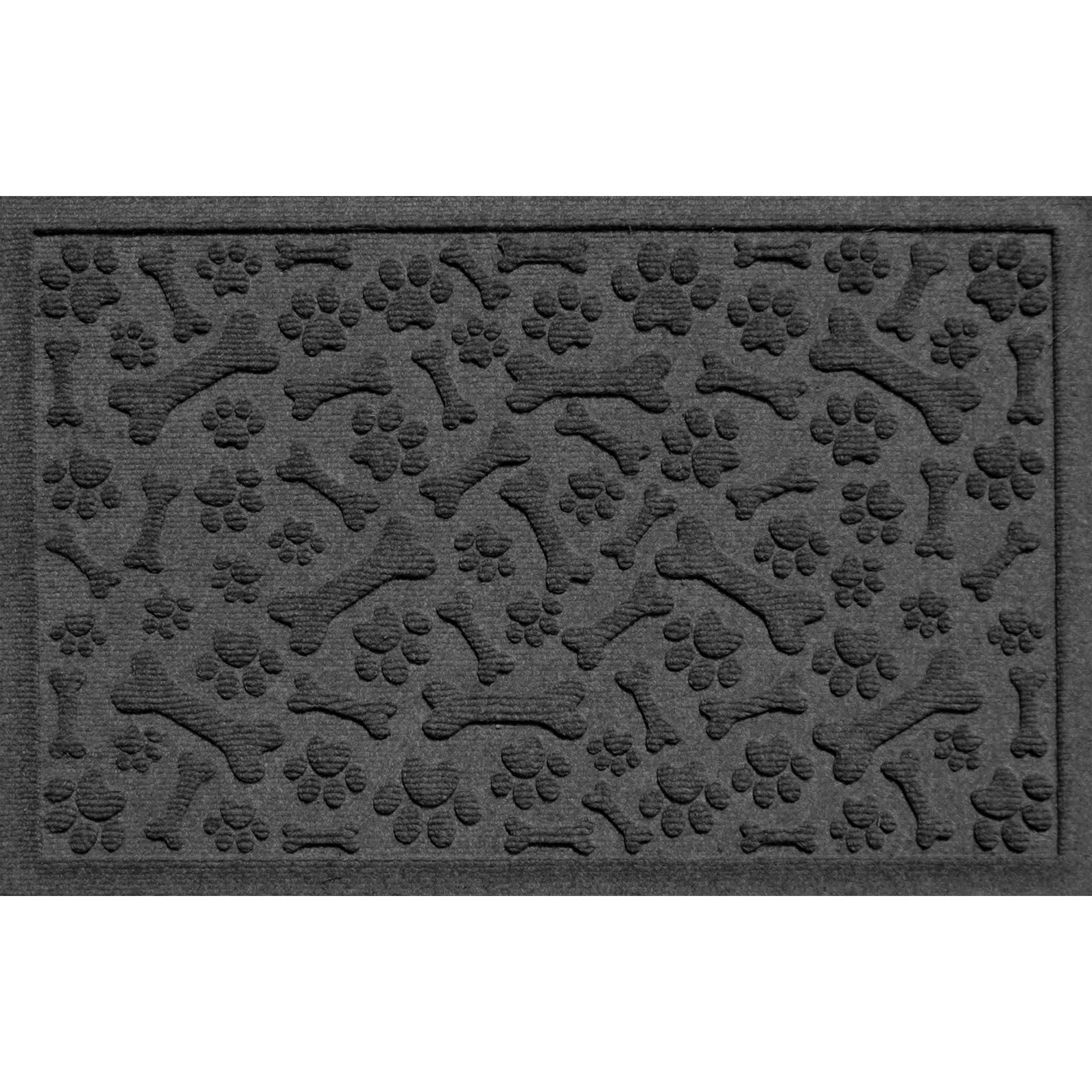 Bungalow Flooring Paws & Bones Charcoal Dog Mat, 36" L X 24" W X 0.25