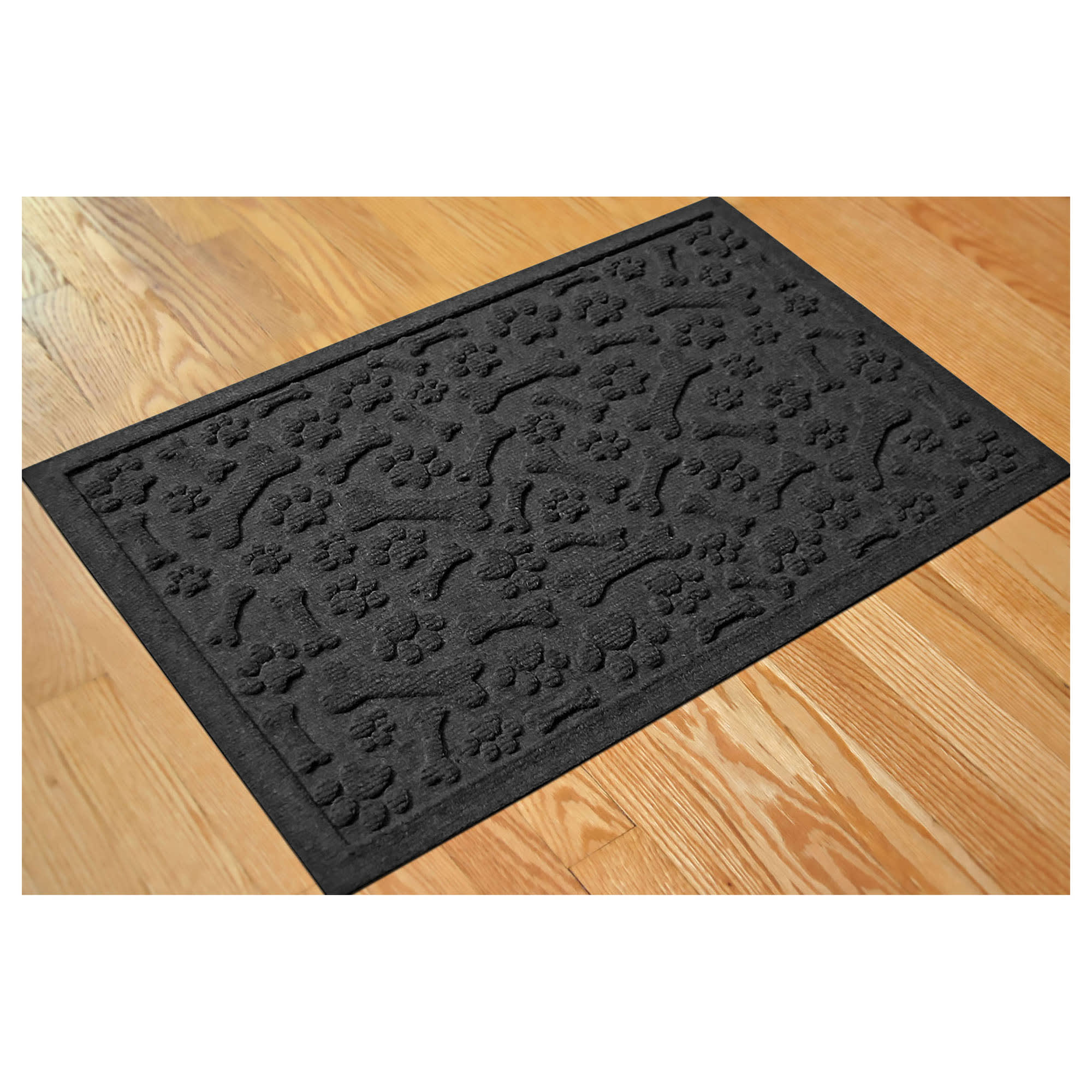 Bungalow Flooring Paws & Bones Charcoal Dog Mat, 28" L x 18" W Petco