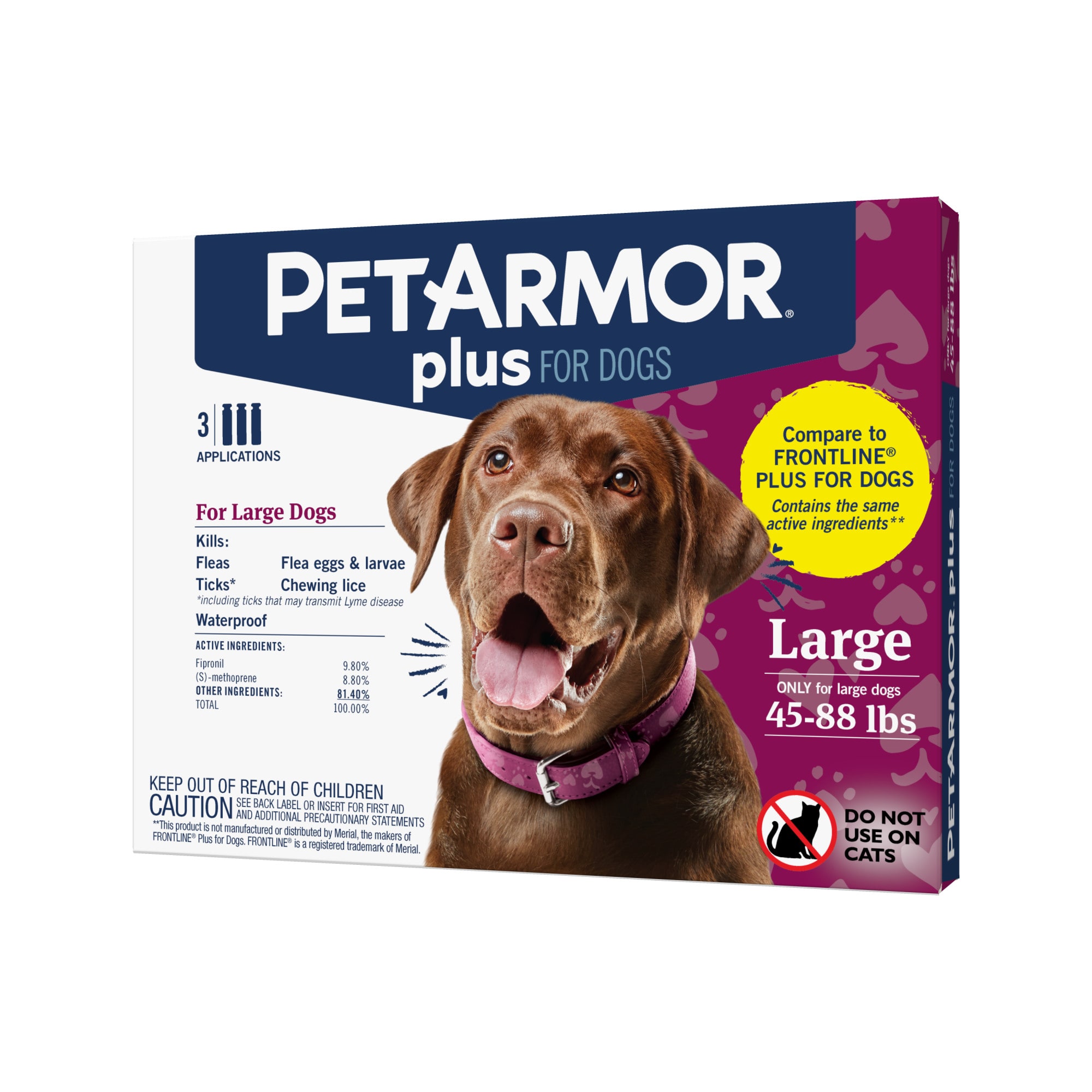 Pet Action Plus for Dogs 6 Doses Large Dogs 45-88 Lbs. 