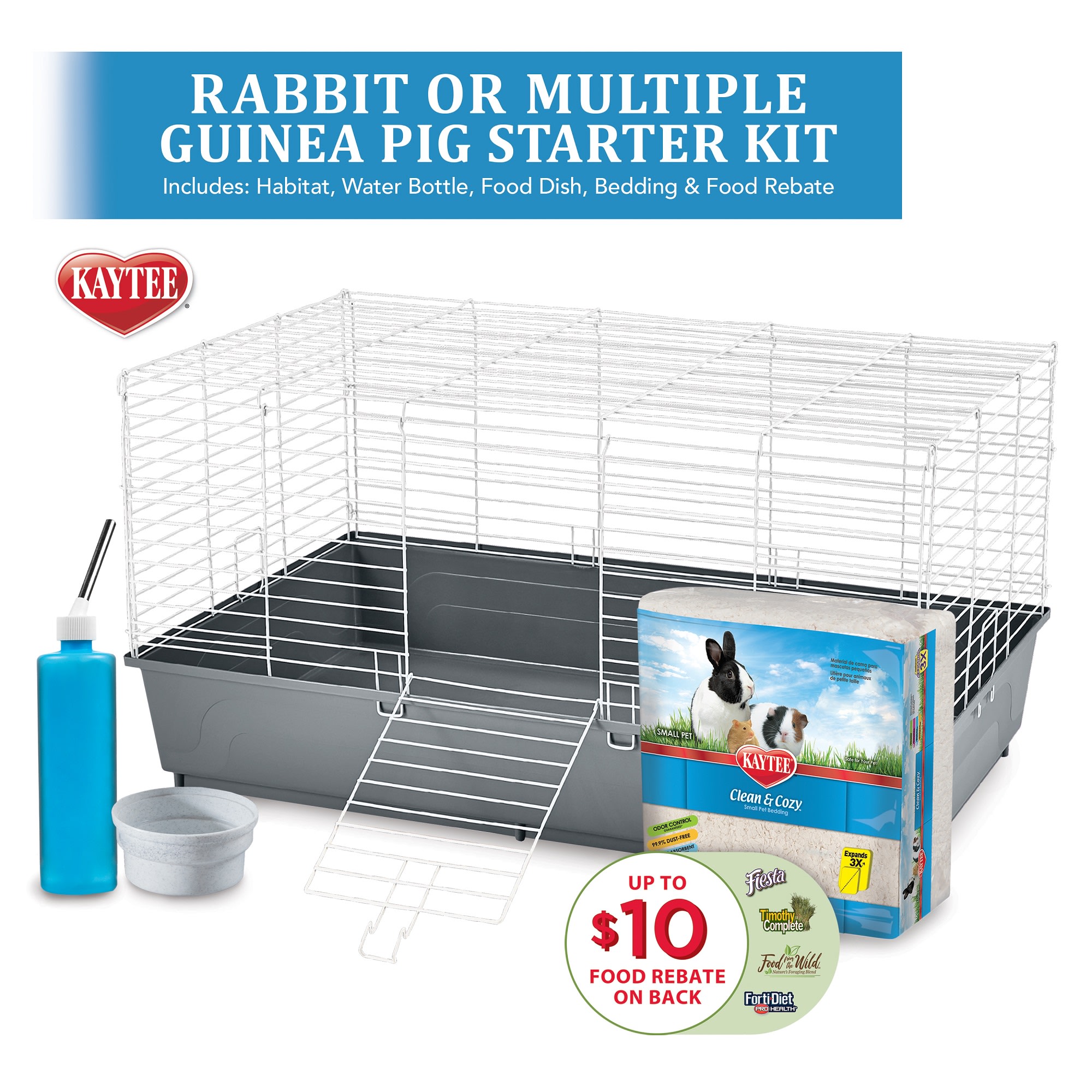 Kaytee My First Home Rabbit or Multiple Guinea Pig Starter Kit 42 L X 18 W X 20 H Petco