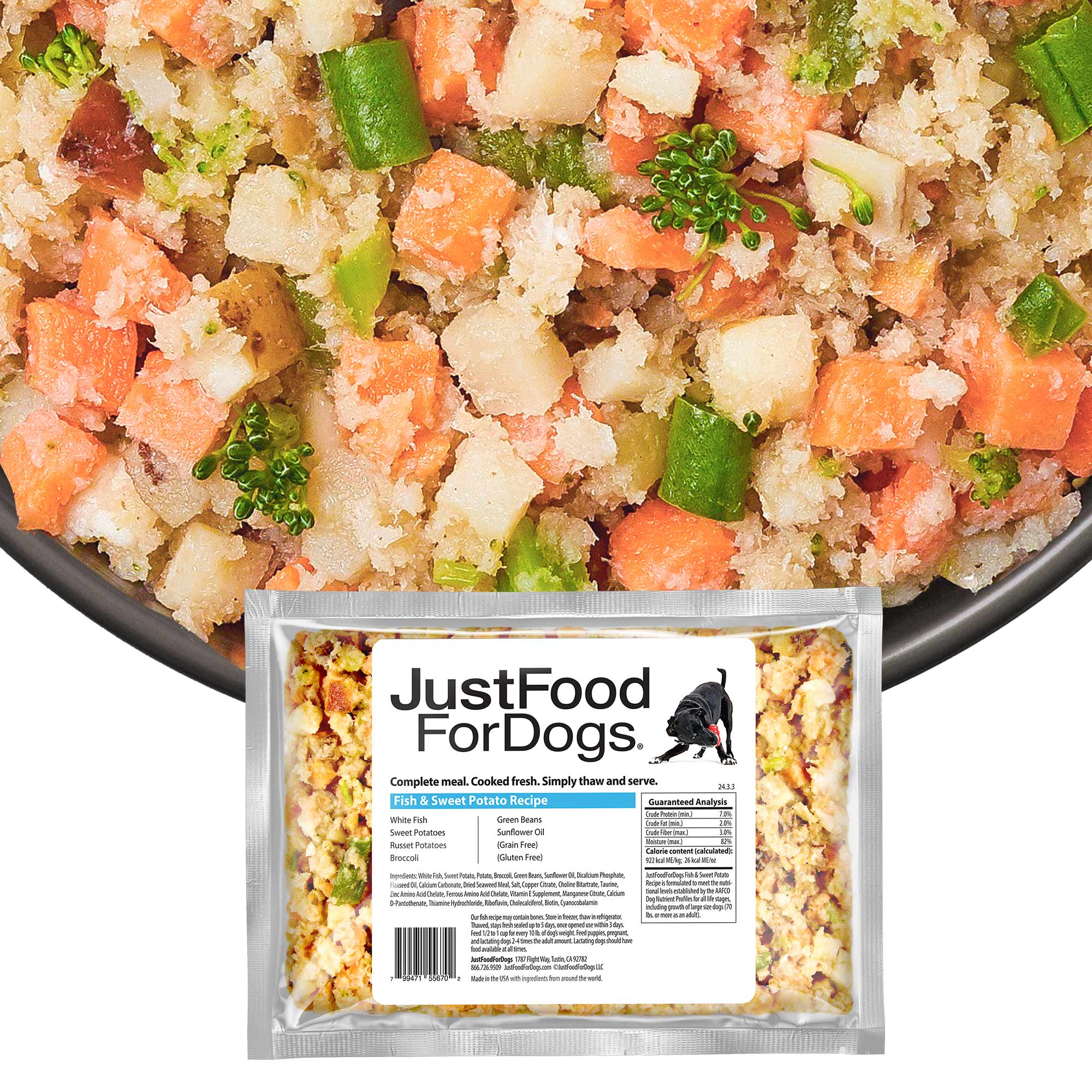 JustFoodForDogs Daily Diets Fish Sweet Potato Frozen Dog Food 18 oz. Petco