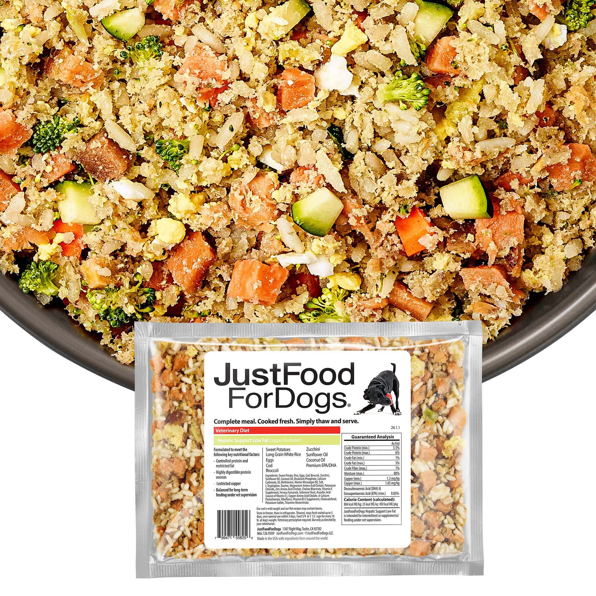 JustFoodForDogs Vet Support Diets Hepatic Support Low Fat Frozen