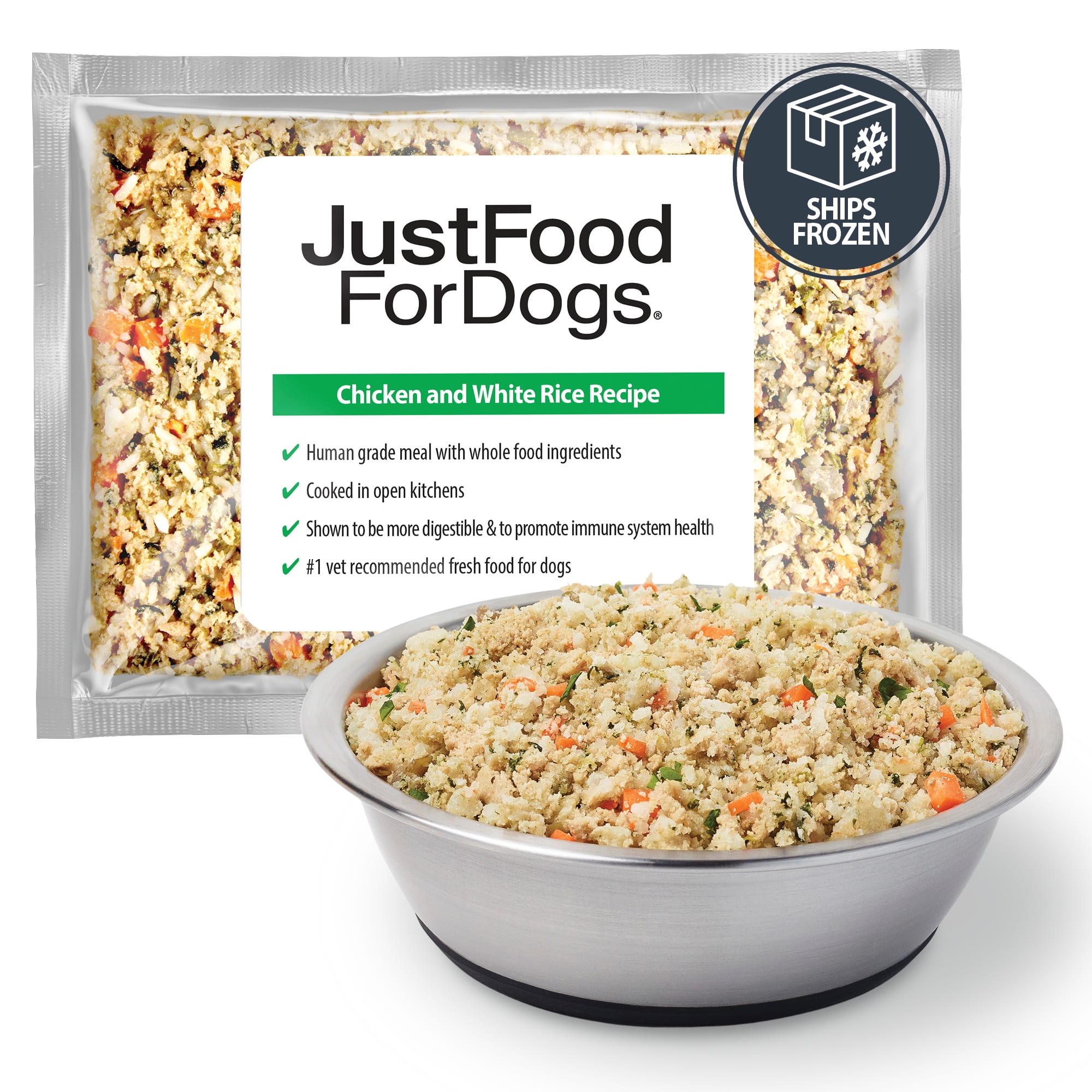 JustFoodForDogs Daily Diets Chicken & White Rice Frozen Dog Food, 72 oz.,  Case of 7 | Petco