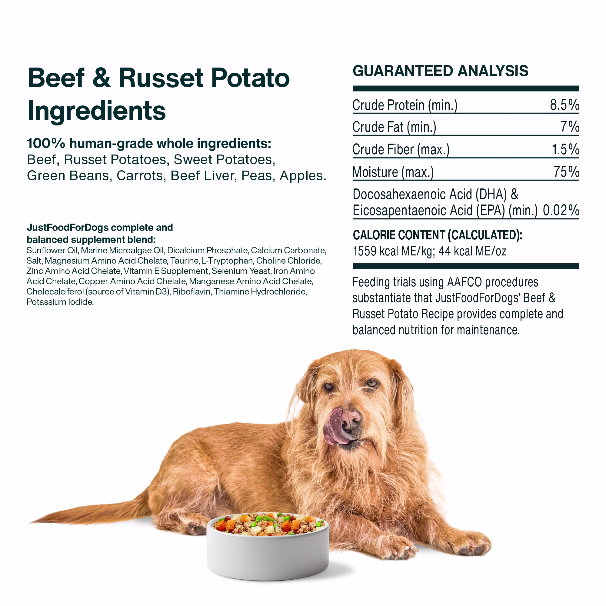 JustFoodForDogs Daily Diets Beef & Russet Potato Frozen Dog Food, 18 oz., Case of 7 Petco