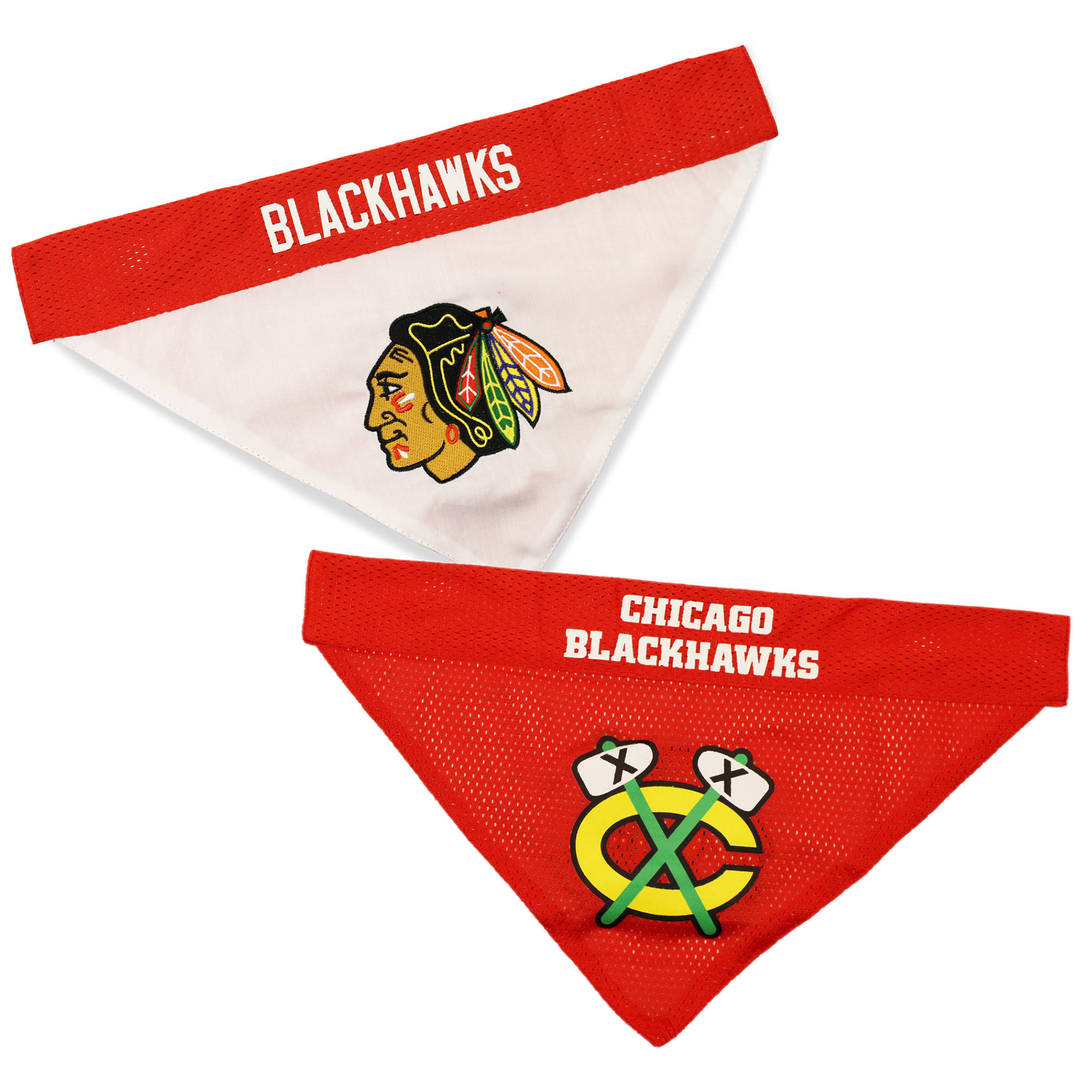 Pets First Chicago Blackhawks Reversible Dog Bandana, Small/Medium Petco