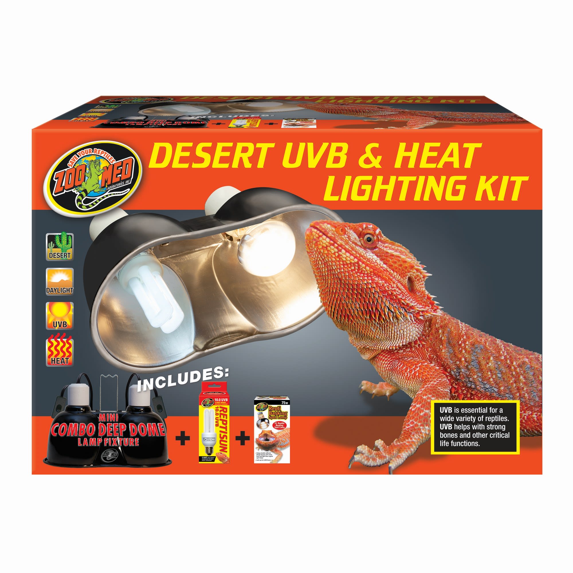 Zoo Med Desert UVB & Heat Lighting Dual Kit | Petco