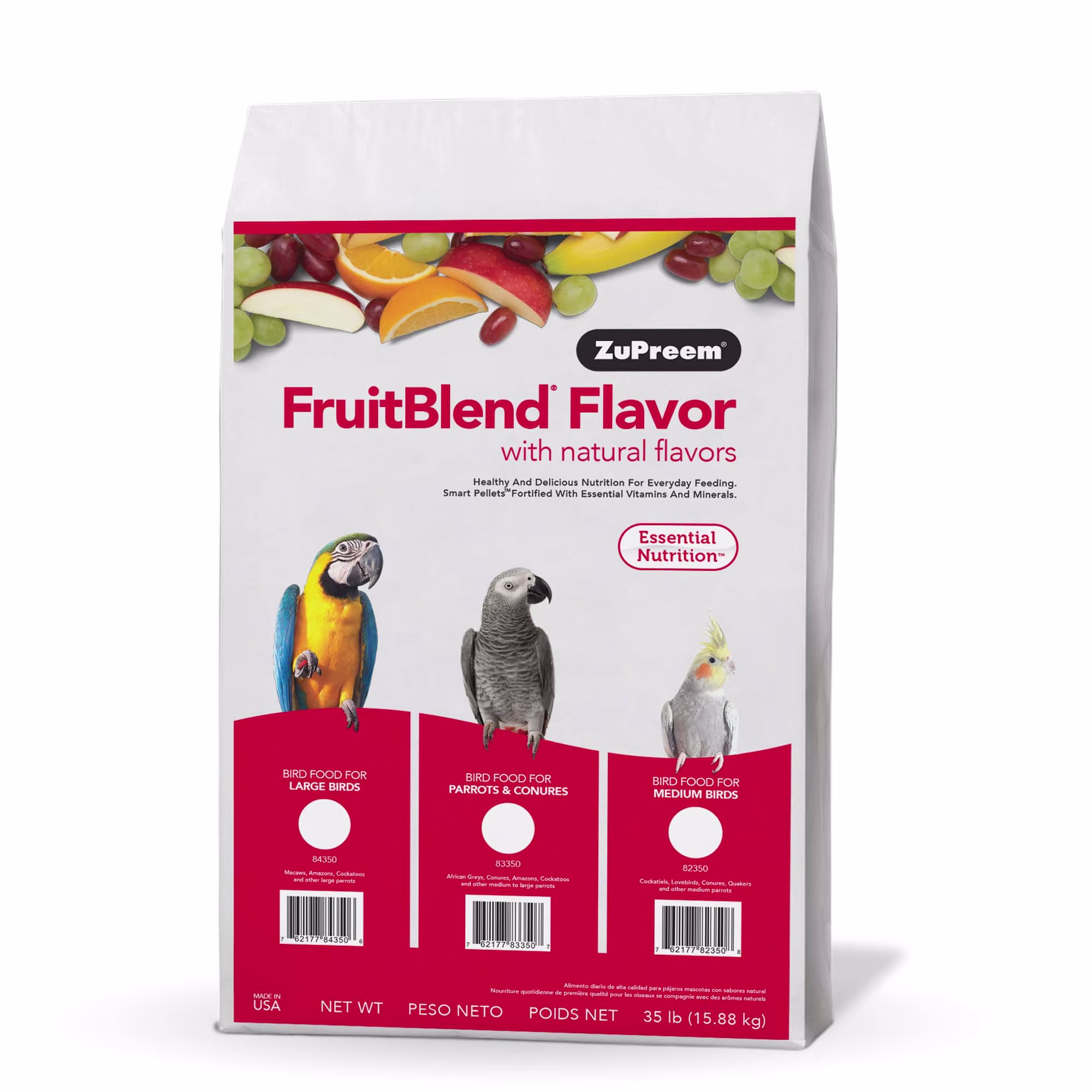 ZuPreem FruitBlend Bird Food for Medium Birds 35 lbs