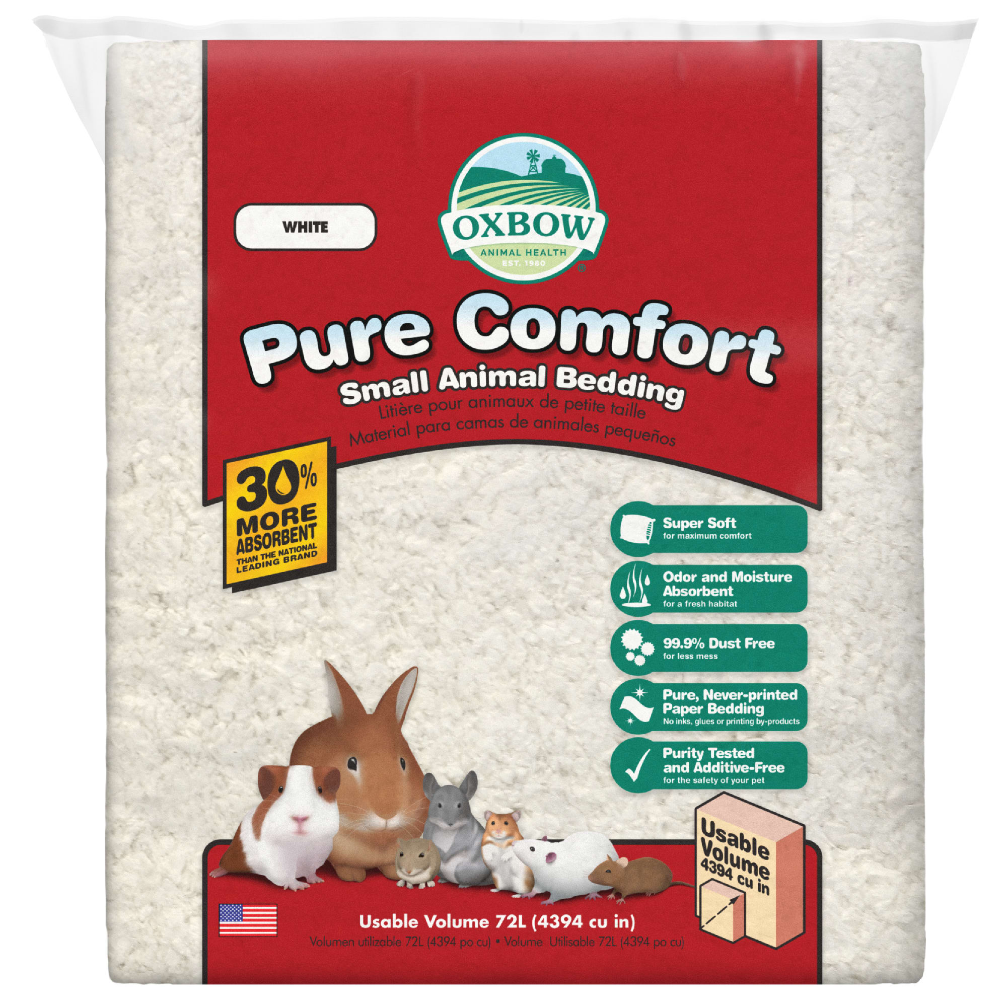 Oxbow Pure Comfort White Bedding, 72 Litre