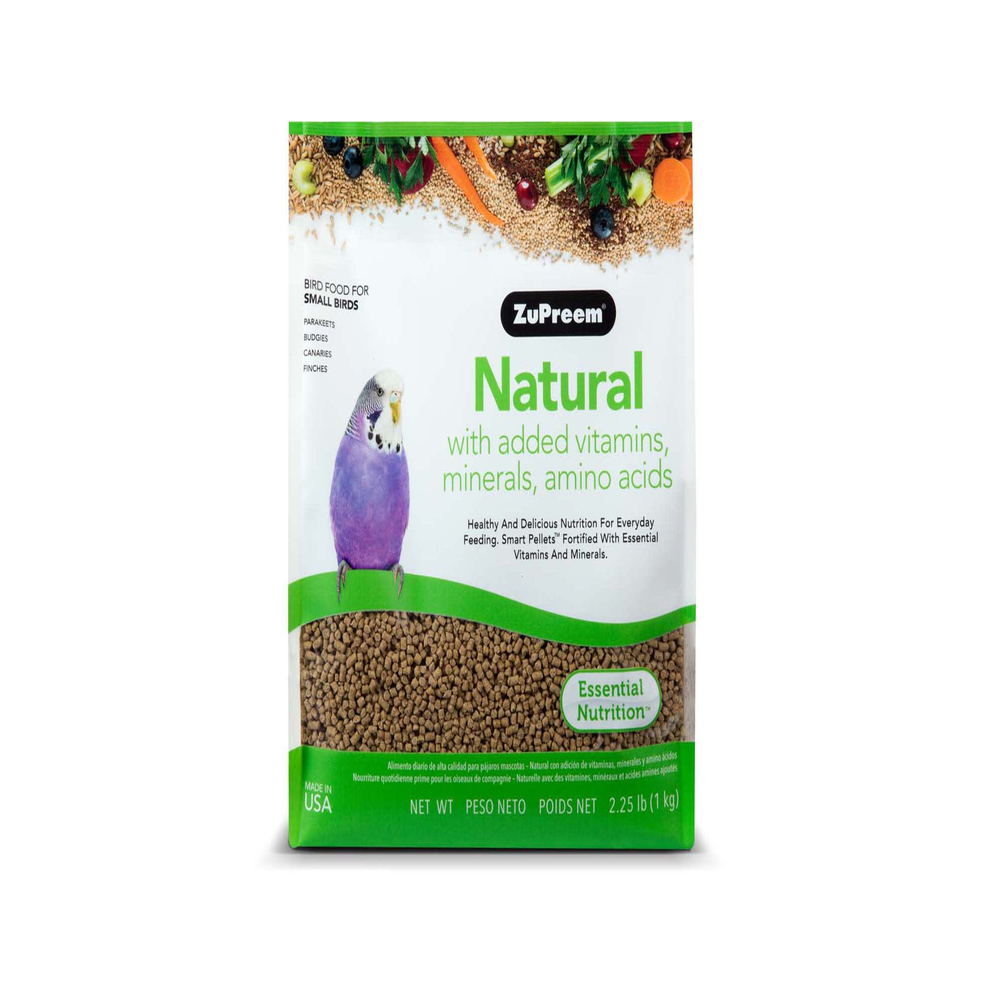 ZuPreem Natural Premium Daily Bird Food for Small Birds 2.25 LBS