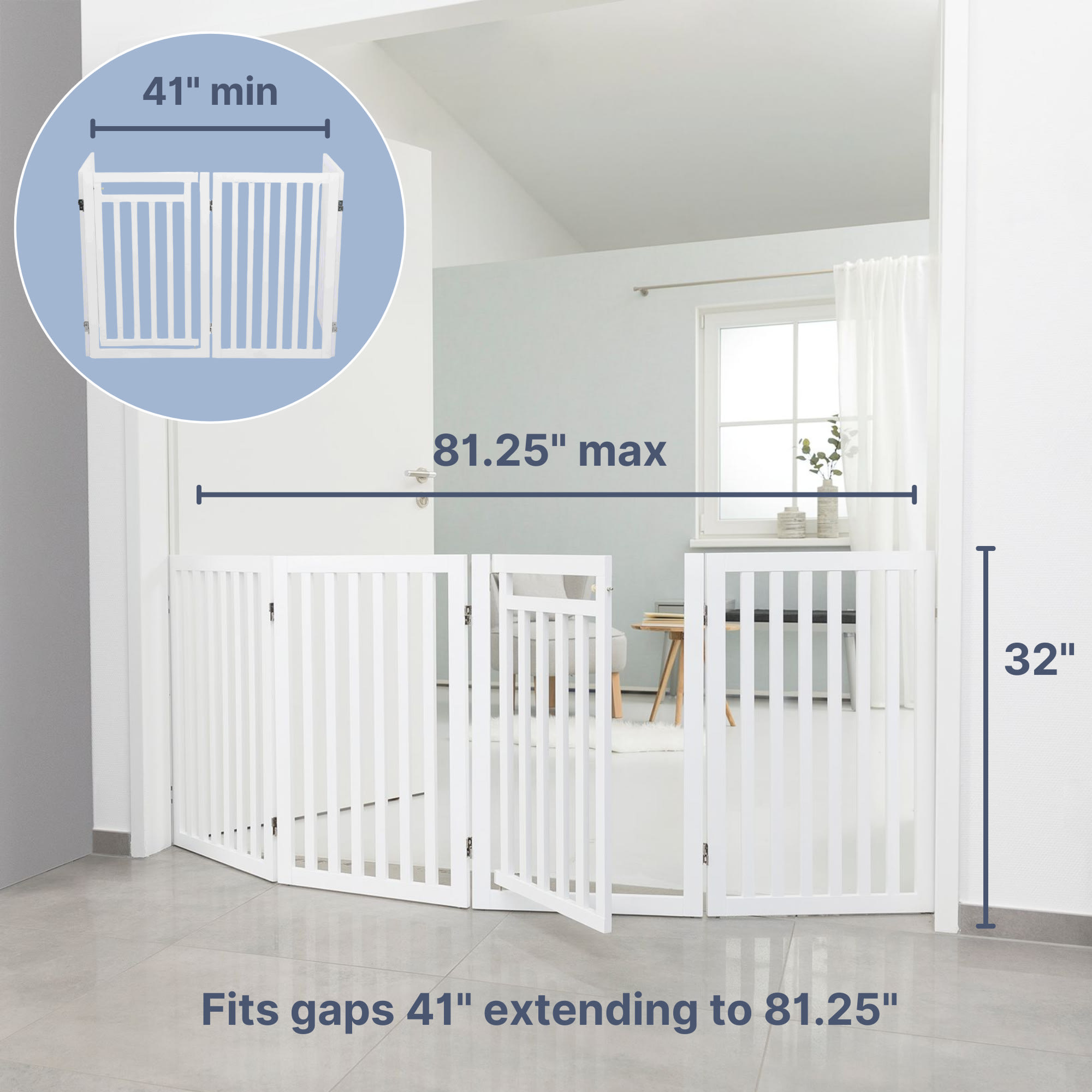 TRIXIE Dog Barrier 4-Panel Gate, White, 80