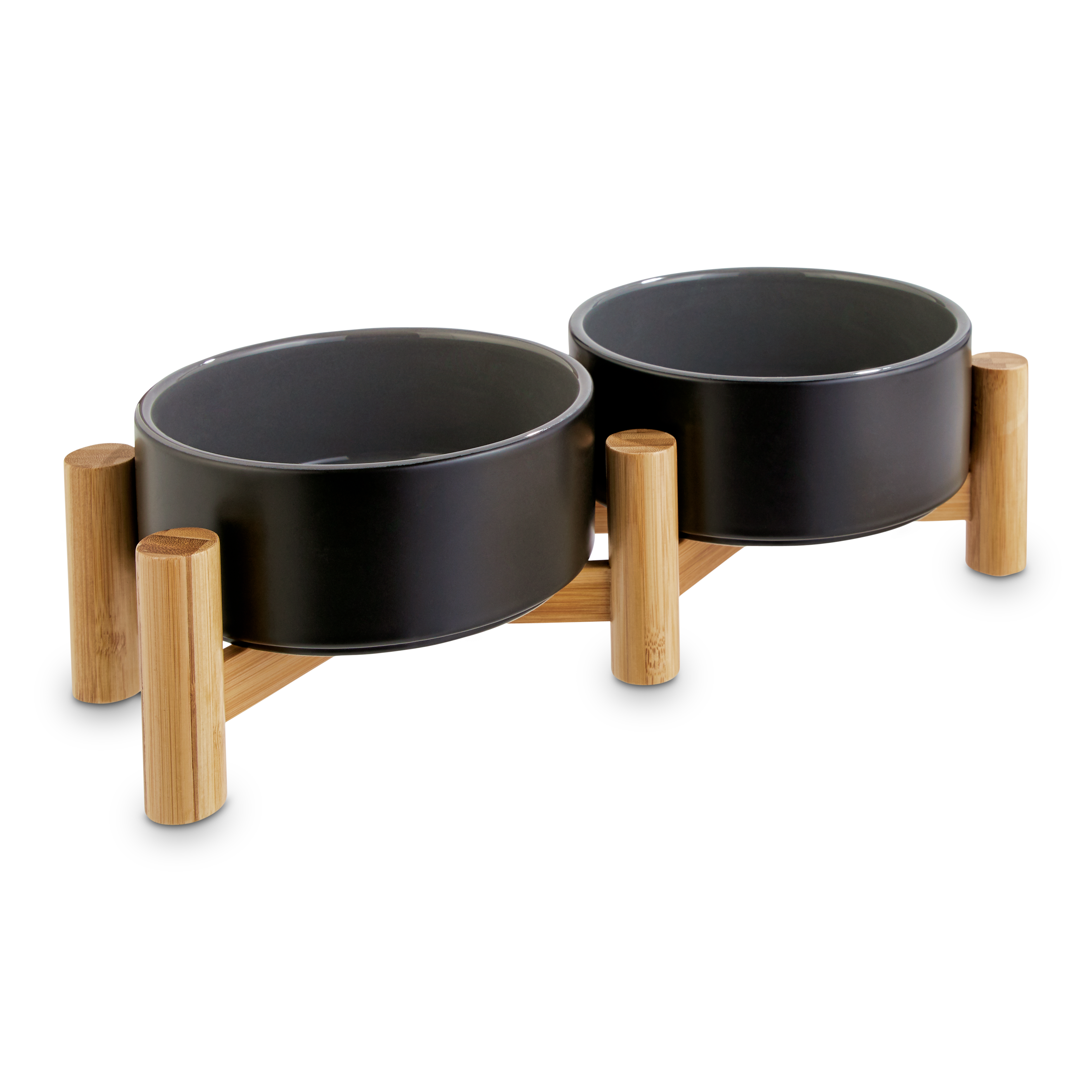 OURPETS Comfort Elevated Dog & Cat Bowls, Black, 5.5-cup 