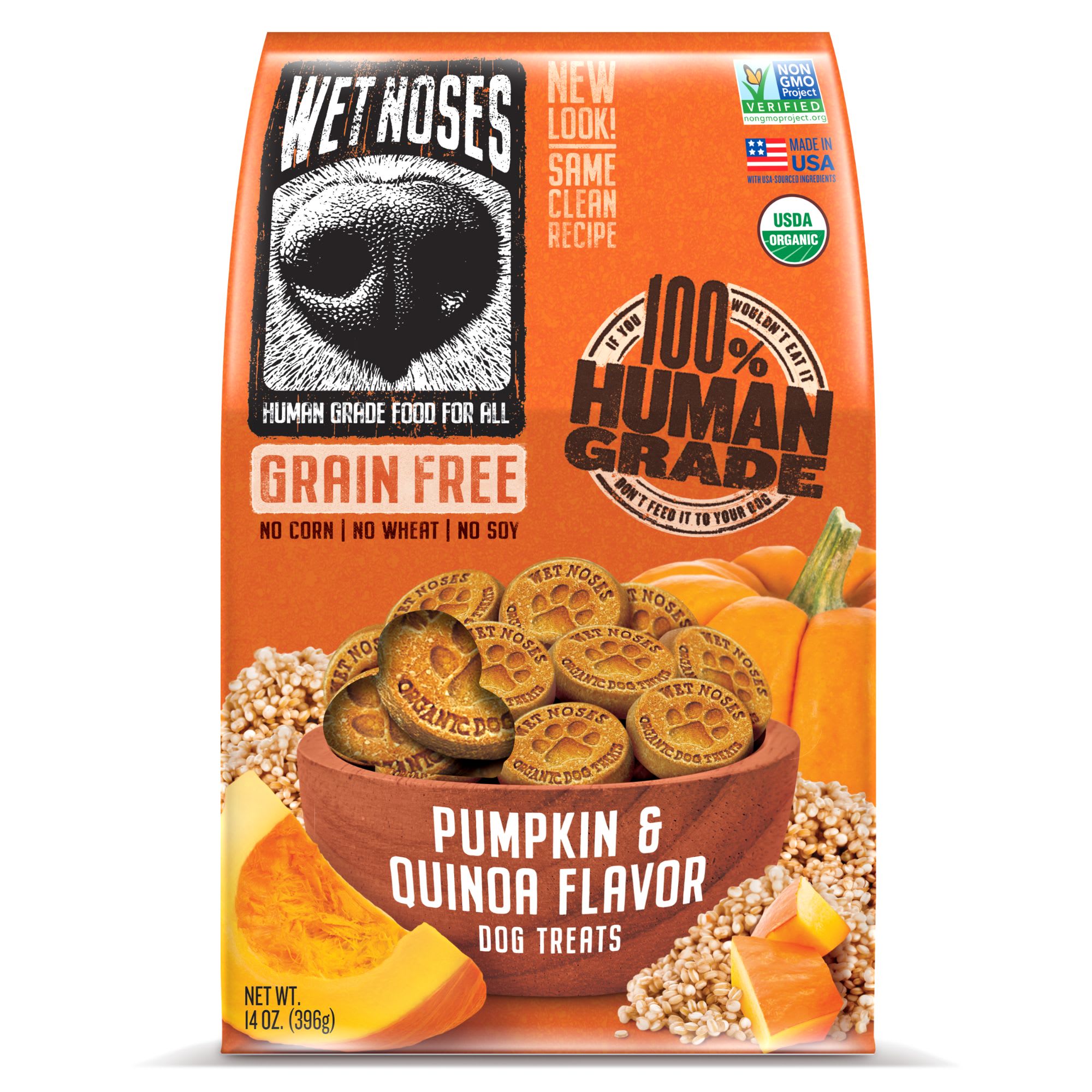 Wet Noses Grain Free Pumpkin Quinoa Dog Treats, 14 oz. Petco