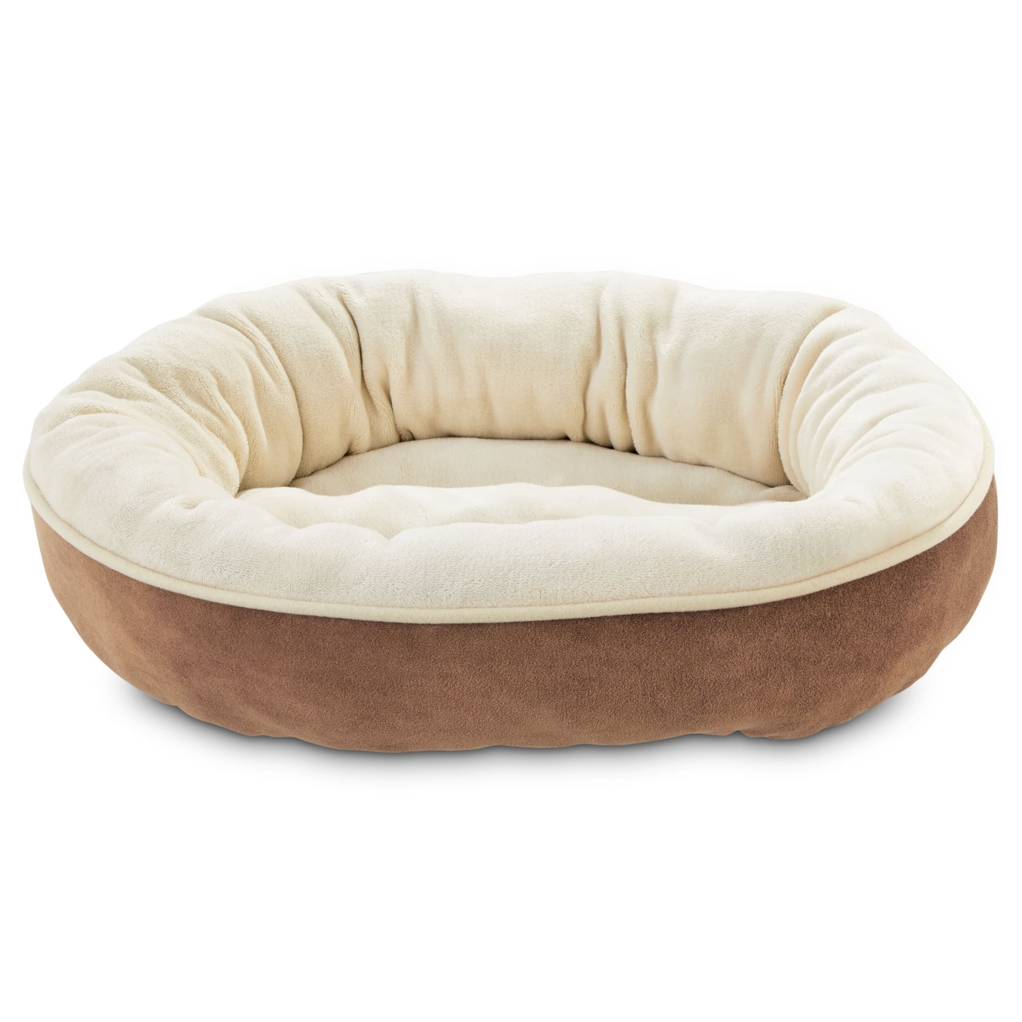EveryYay Essentials Snooze Fest Brown Round Dog Bed, 20 L" X 20" W | Petco