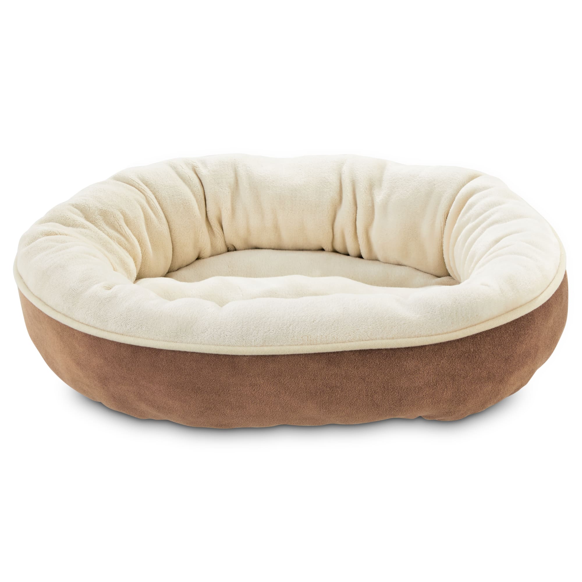 EveryYay Essentials Snooze Fest Brown Round Dog Bed, 20 L" X 20" W Petco