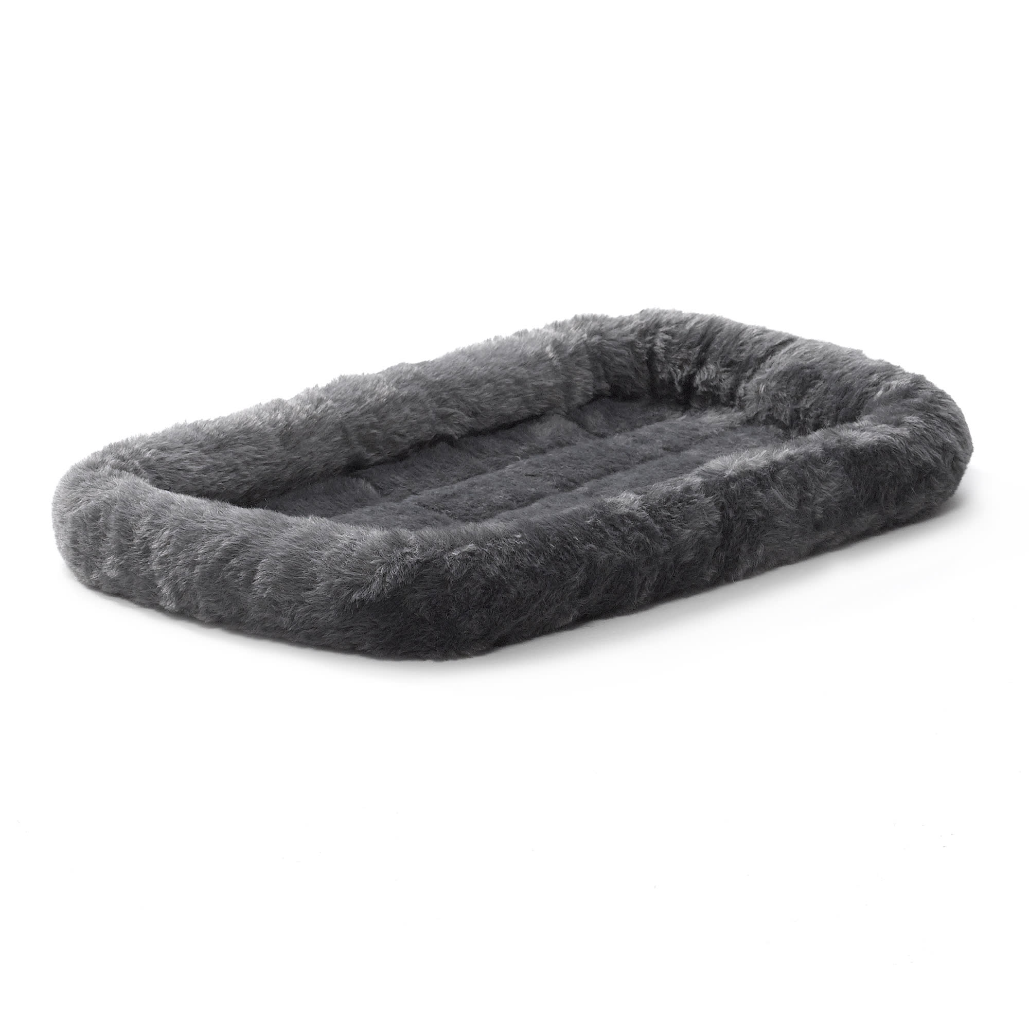 Midwest Quiet Time Bolster Gray Dog Bed, 18
