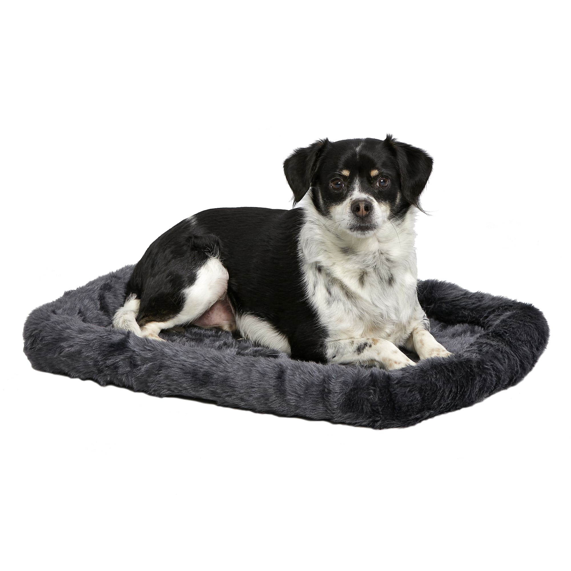 Midwest Quiet Time Bolster Gray Dog Bed, 24