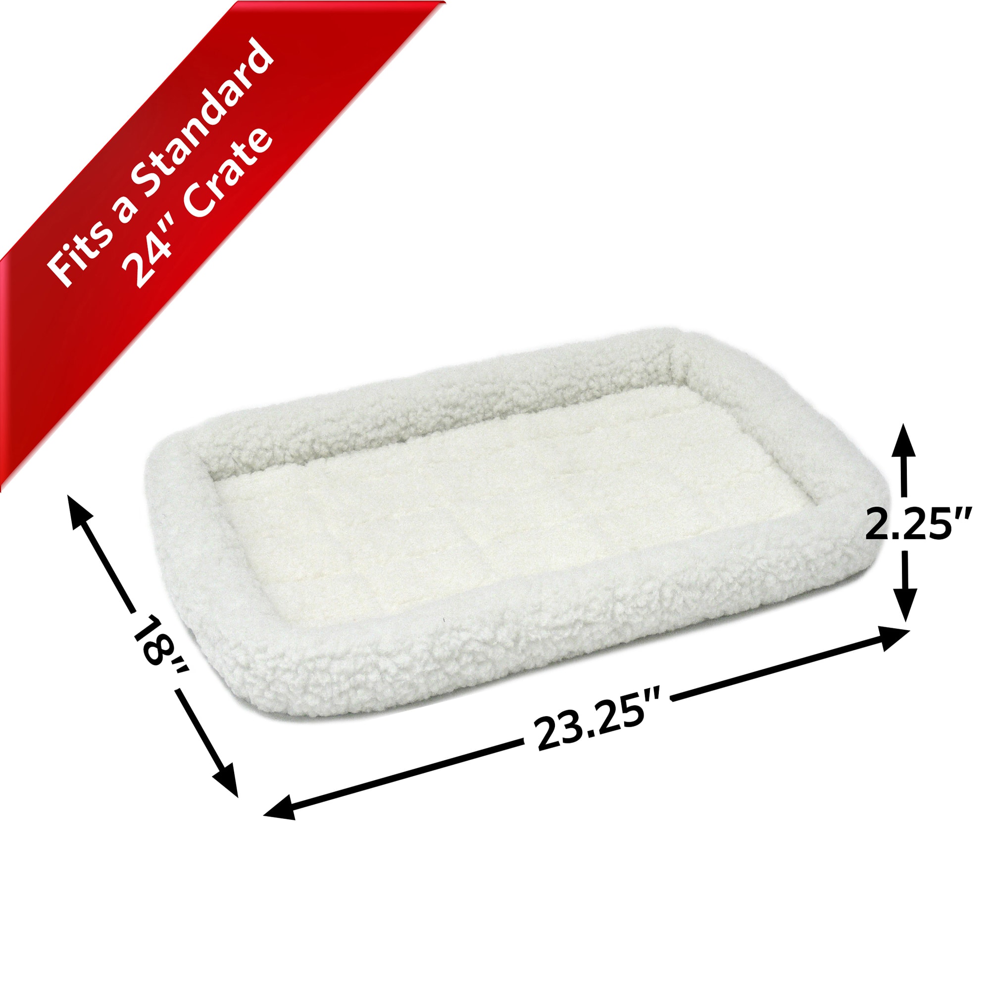 Midwest Quiet Time Bolster White Dog Bed 18 L X 12 W Petco