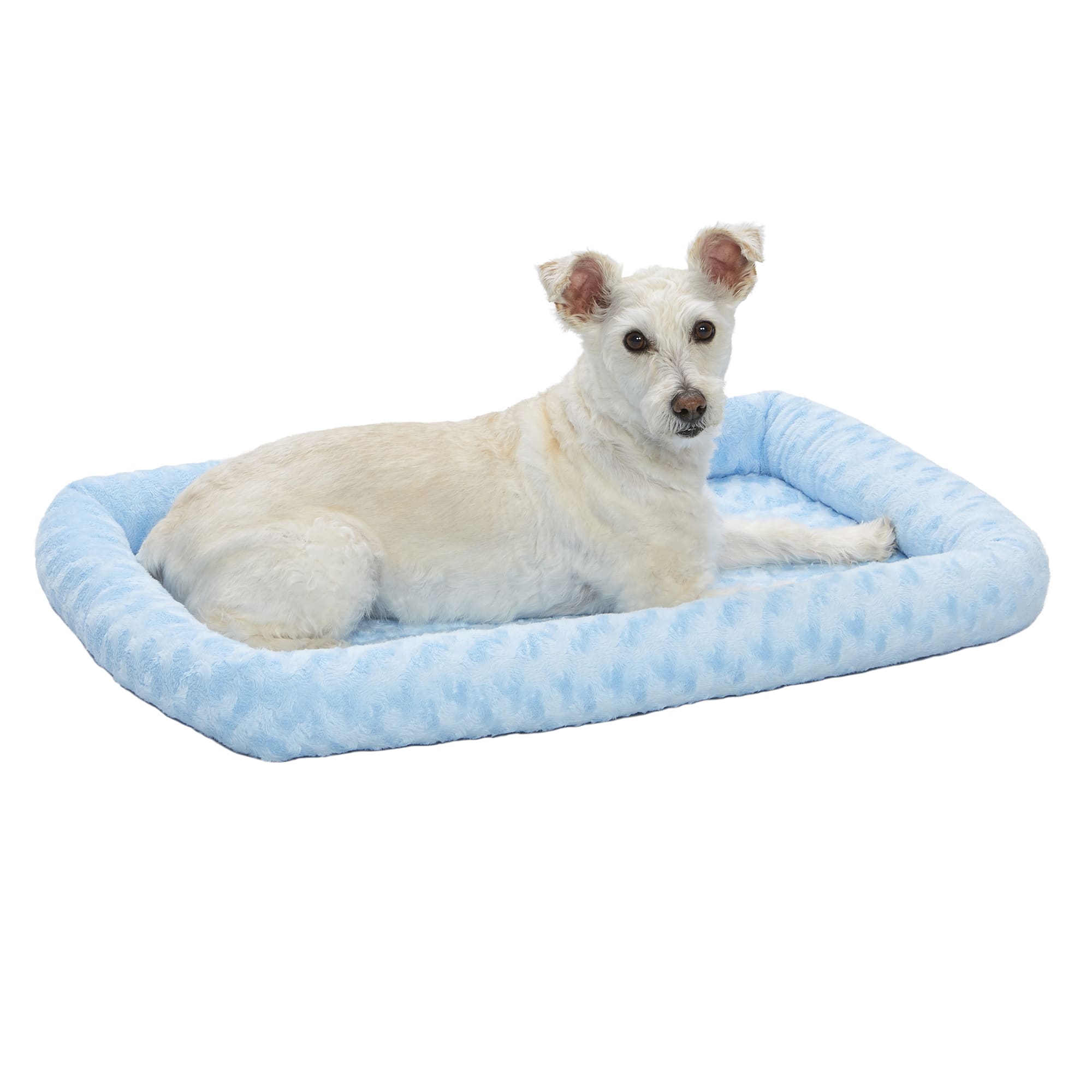 Midwest Quiet Time Bolster Blue Dog Bed, 30