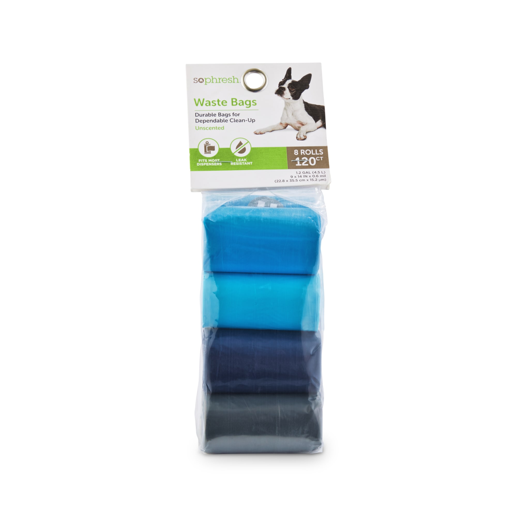 So Phresh Blue & Multicolored Solid Dog Waste Bags, Count of 120, Standard, Blue / Multi-Color