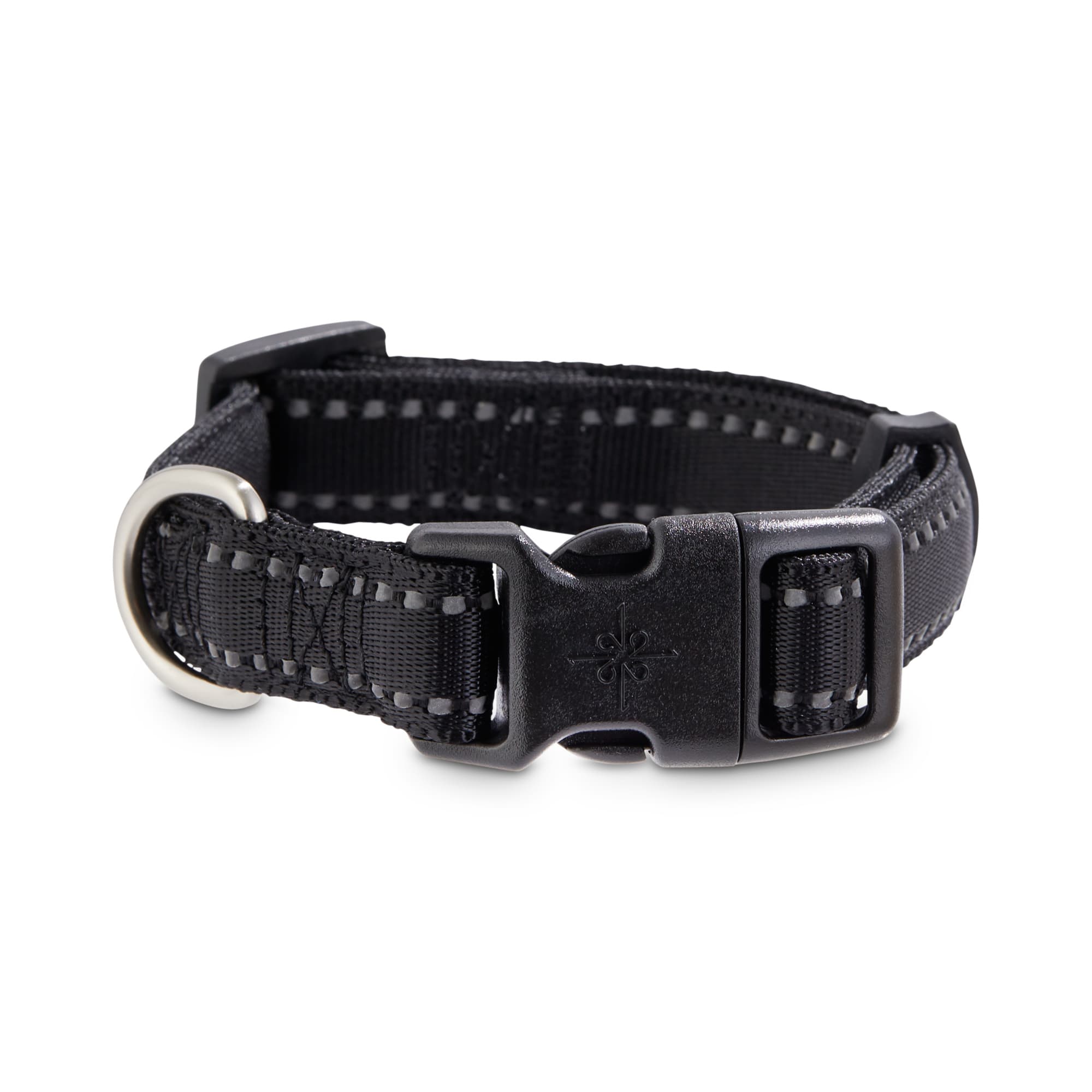 Plain black dog store collar