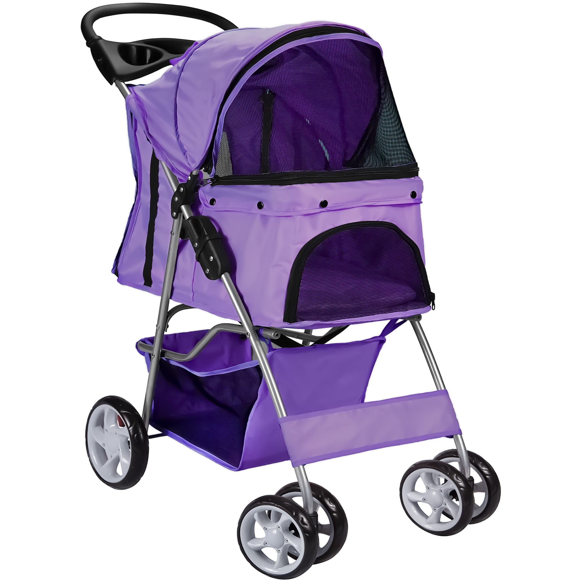 purple dog stroller