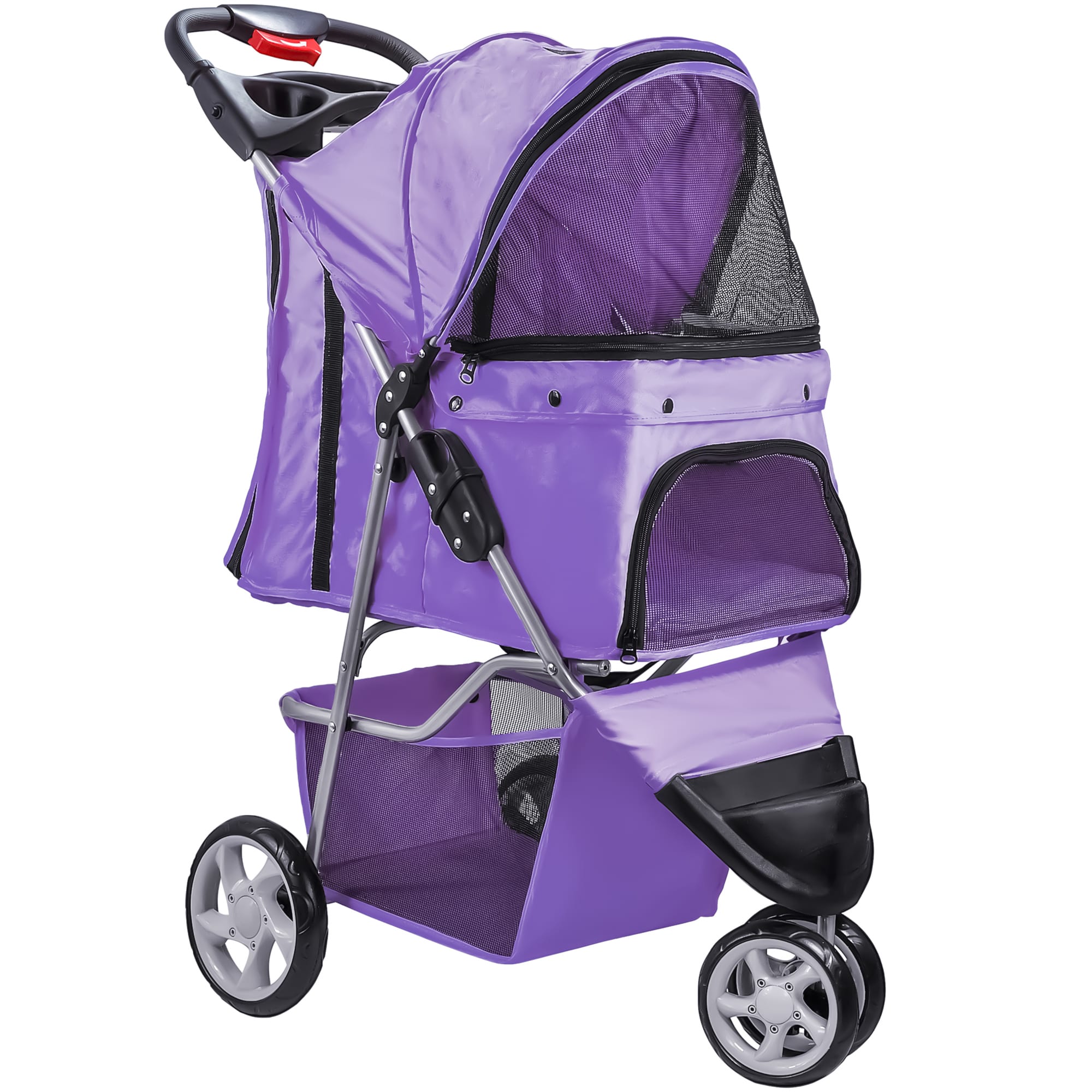 purple dog stroller