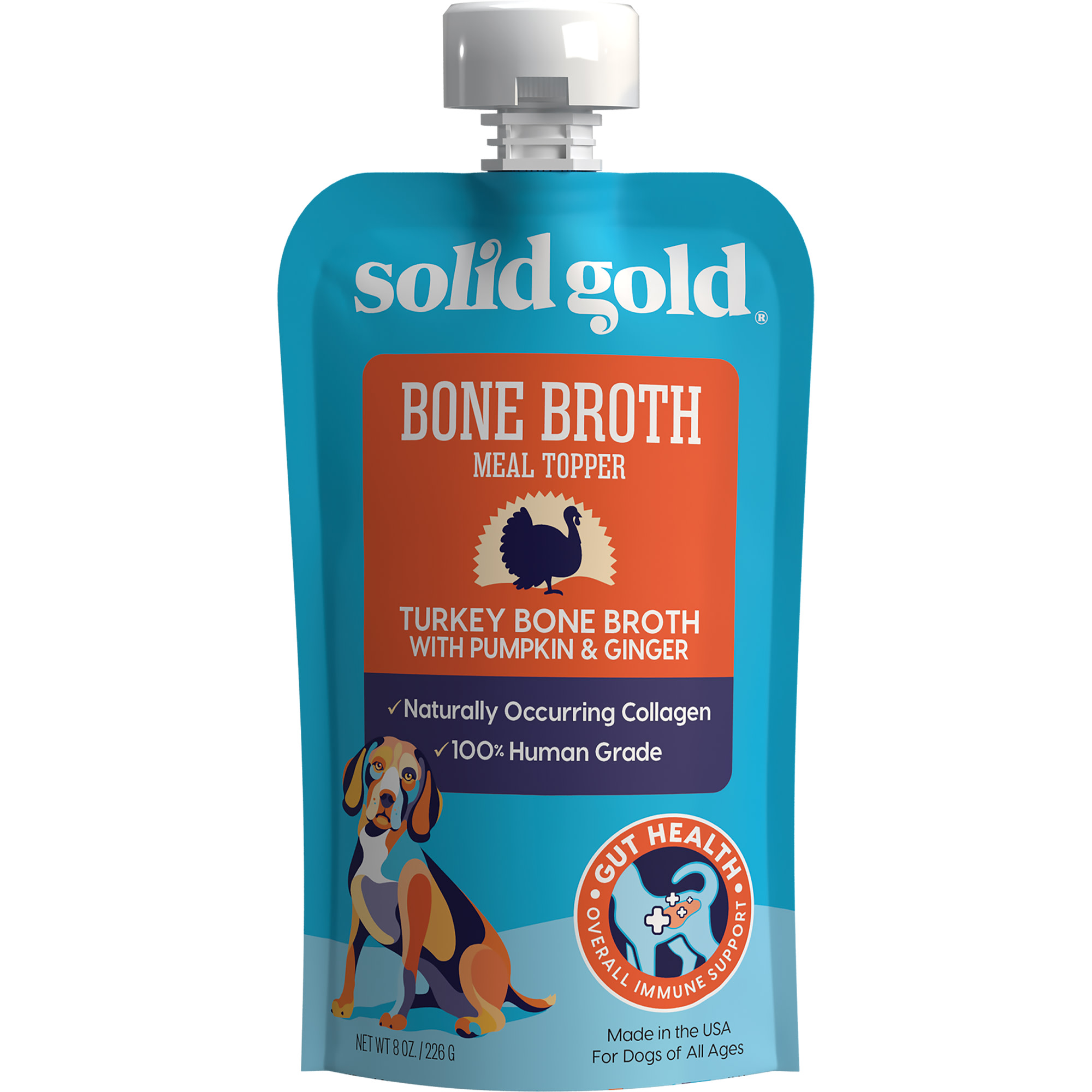 Solid Gold Turkey Bone Broth Dog Food Topper, 8oz.