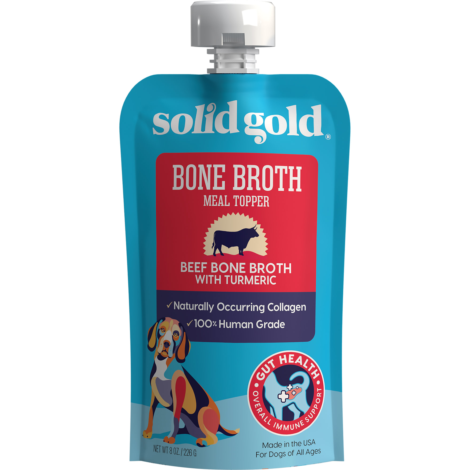 Solid Gold Beef Bone Broth with Turmeric Topper Real Bone Broth