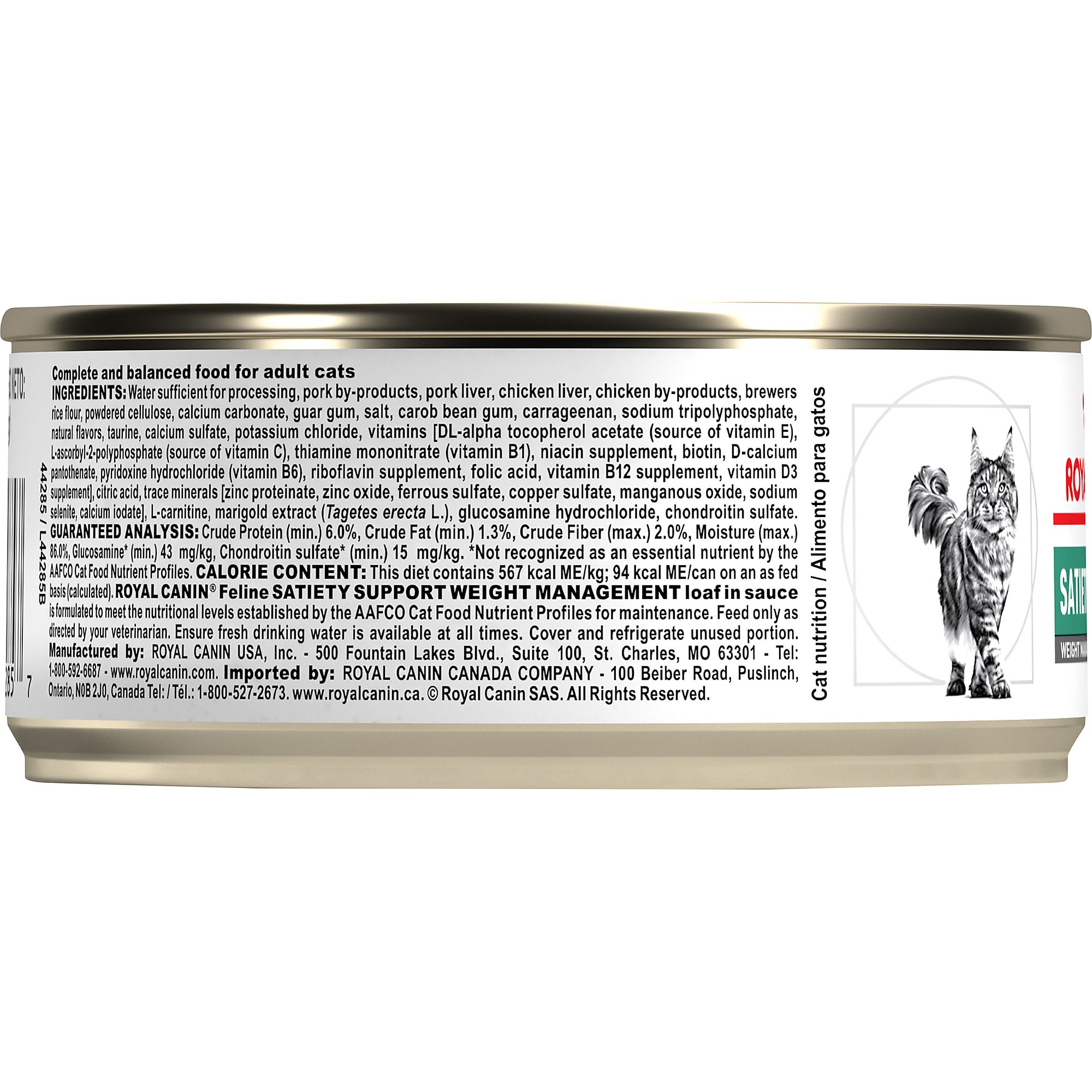 Royal Canin Veterinary Diet Satiety Support Weight Management Loaf In Sauce Wet Cat Food 5 8 Oz Case Of 24 Petco