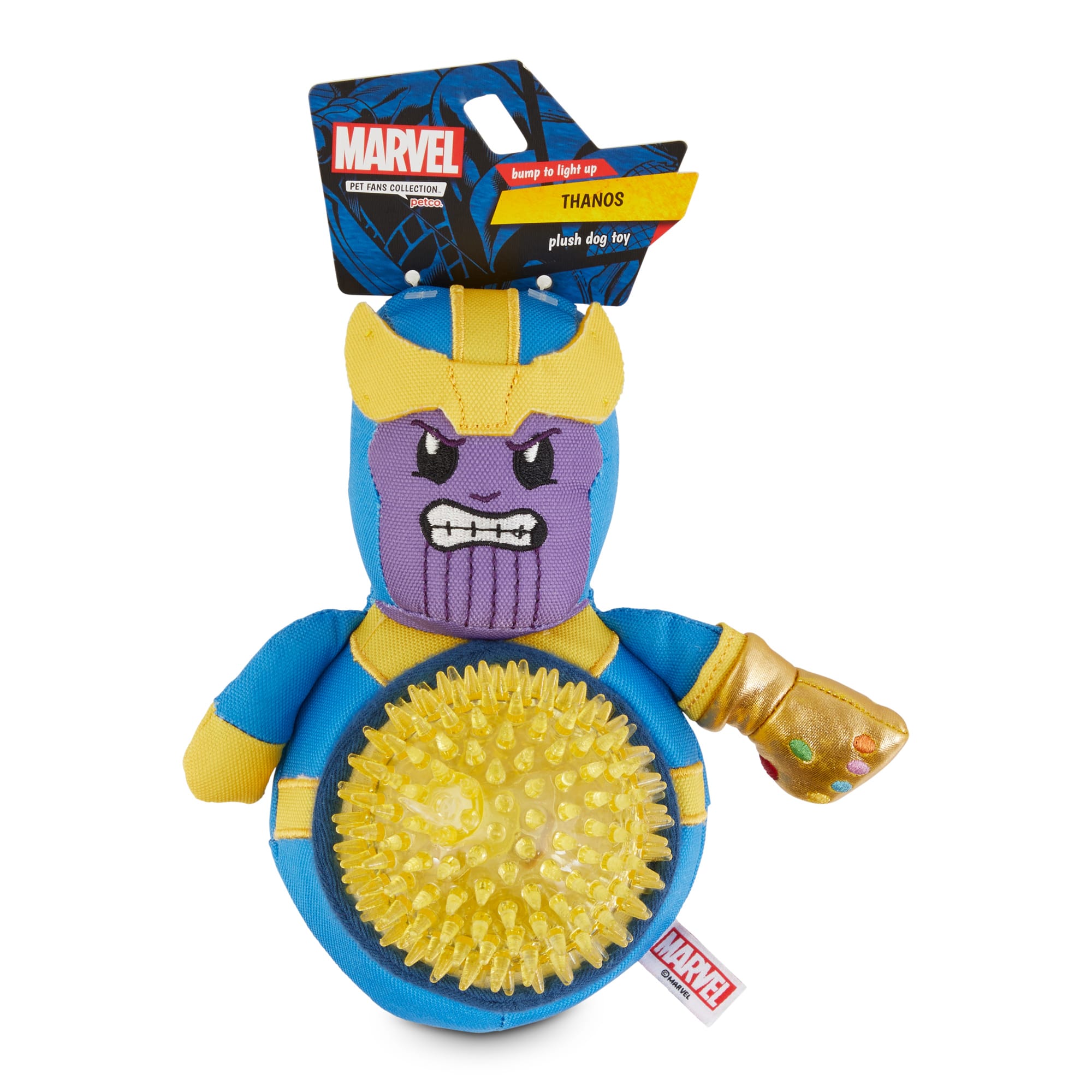 Marvel Avengers Thanos LED Spiny Ball Plush Dog Toy, Small