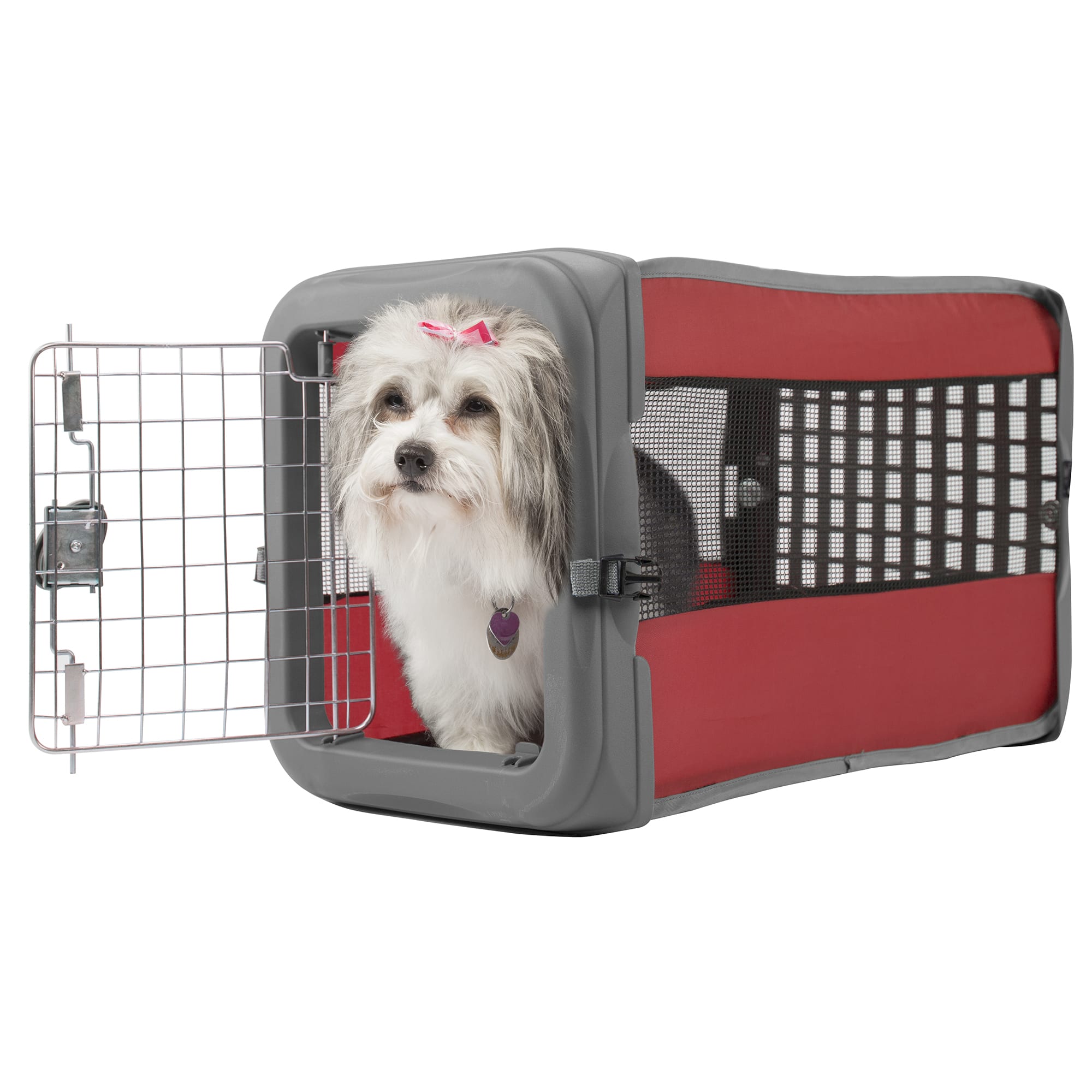 sport pet travel pop up crate red for dogs
