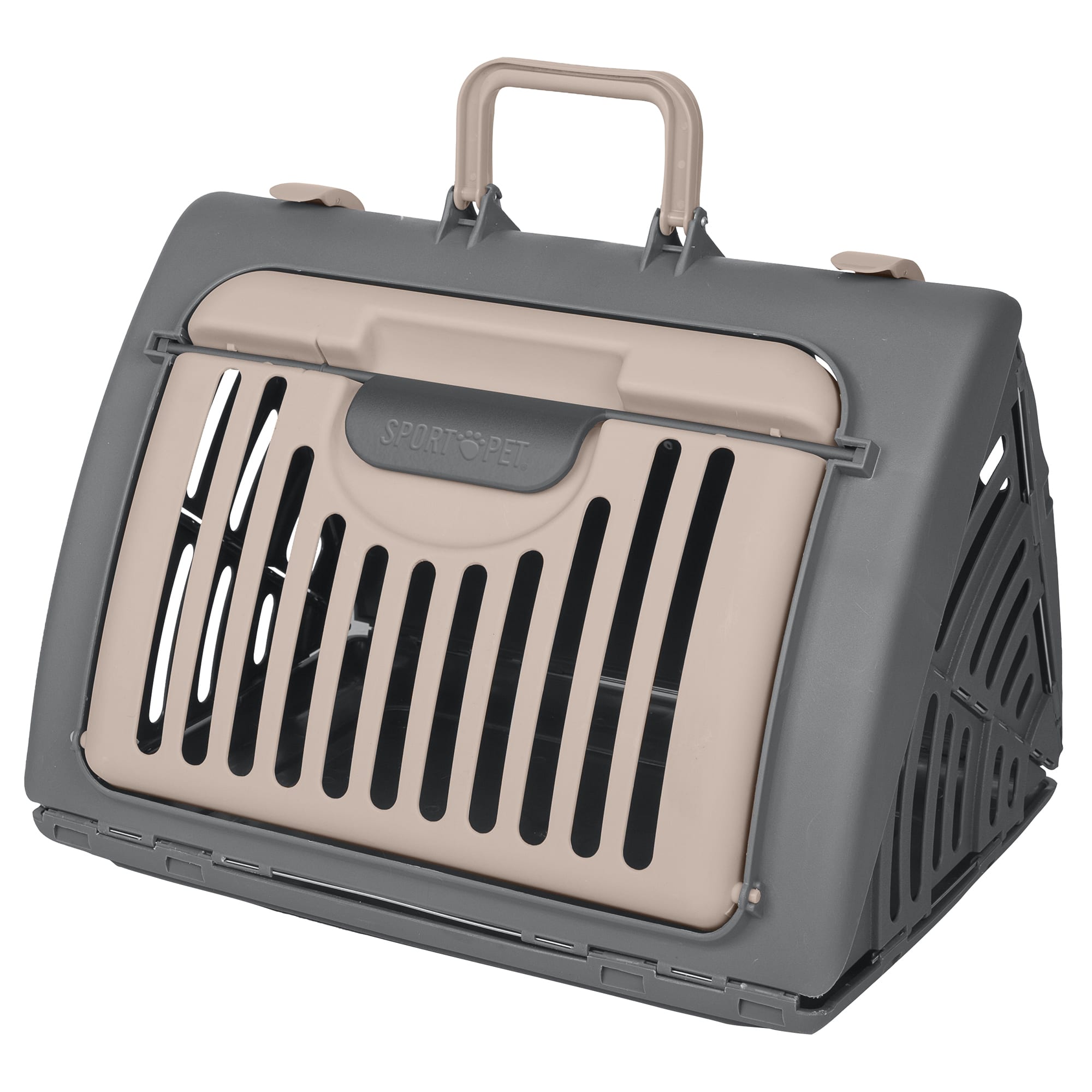 SportPet Foldable Plastic Travel Cat Carrier, For Cats 5-25 lb.