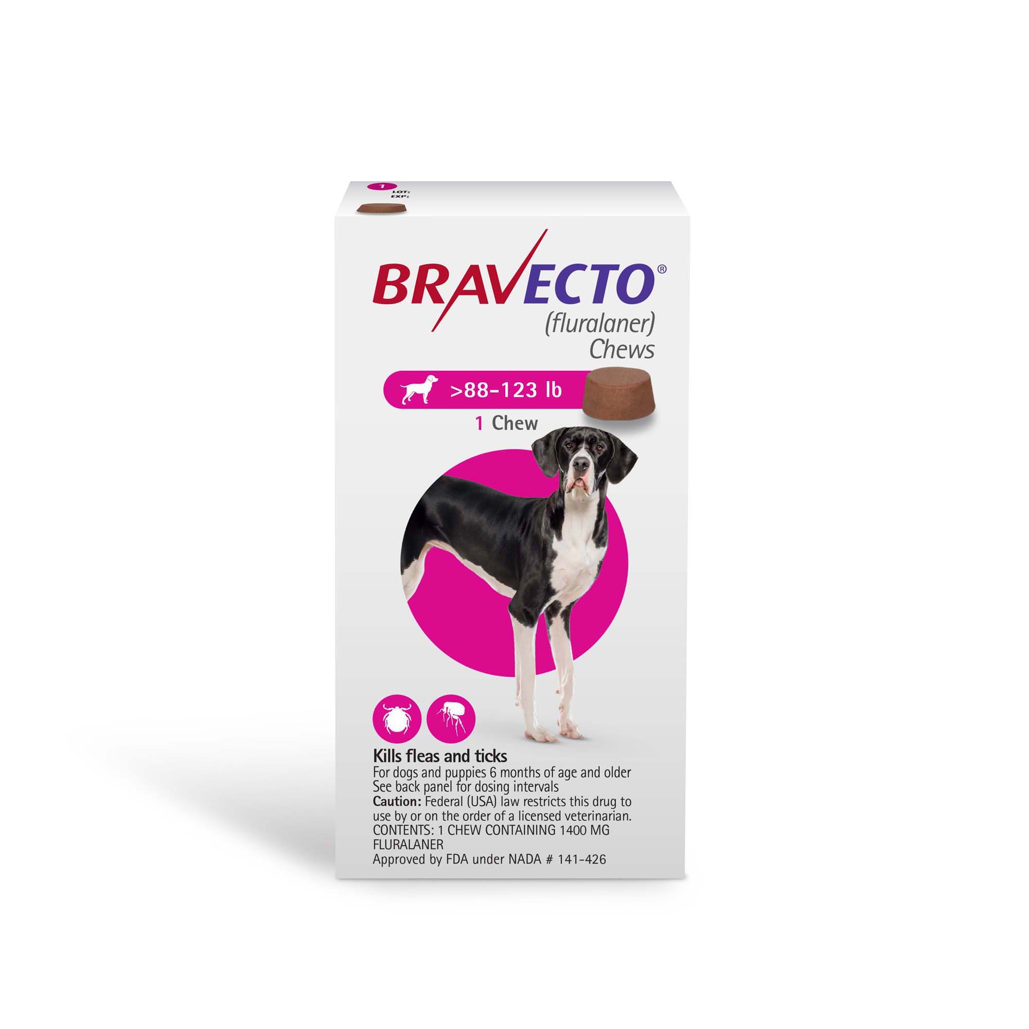 Bravecto Chews For Dogs 123 Lbs 3 Month Supply Petco