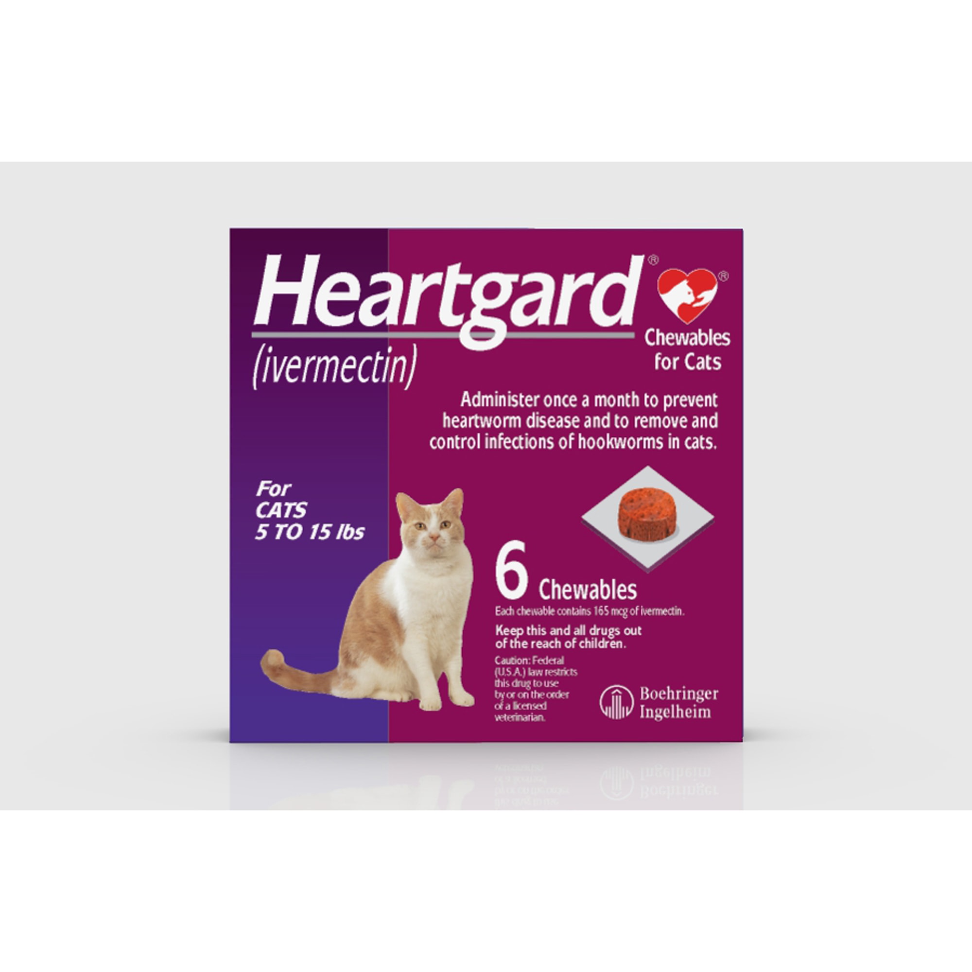 Heartgard Chewables for Cats 5 to 15 lbs, 6 Month Supply Petco