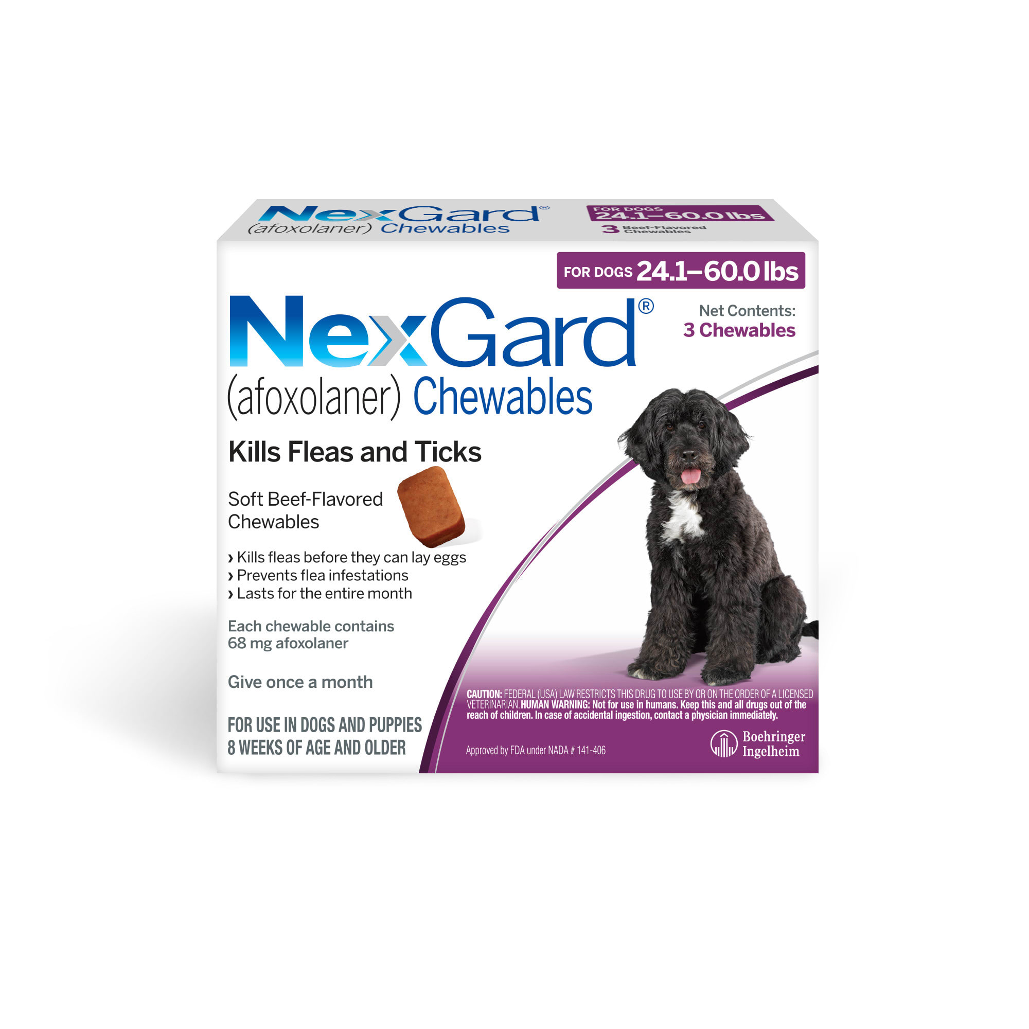 Nexgard Chewables For Dogs 24 1 To 60 Lbs 3 Month Supply Petco