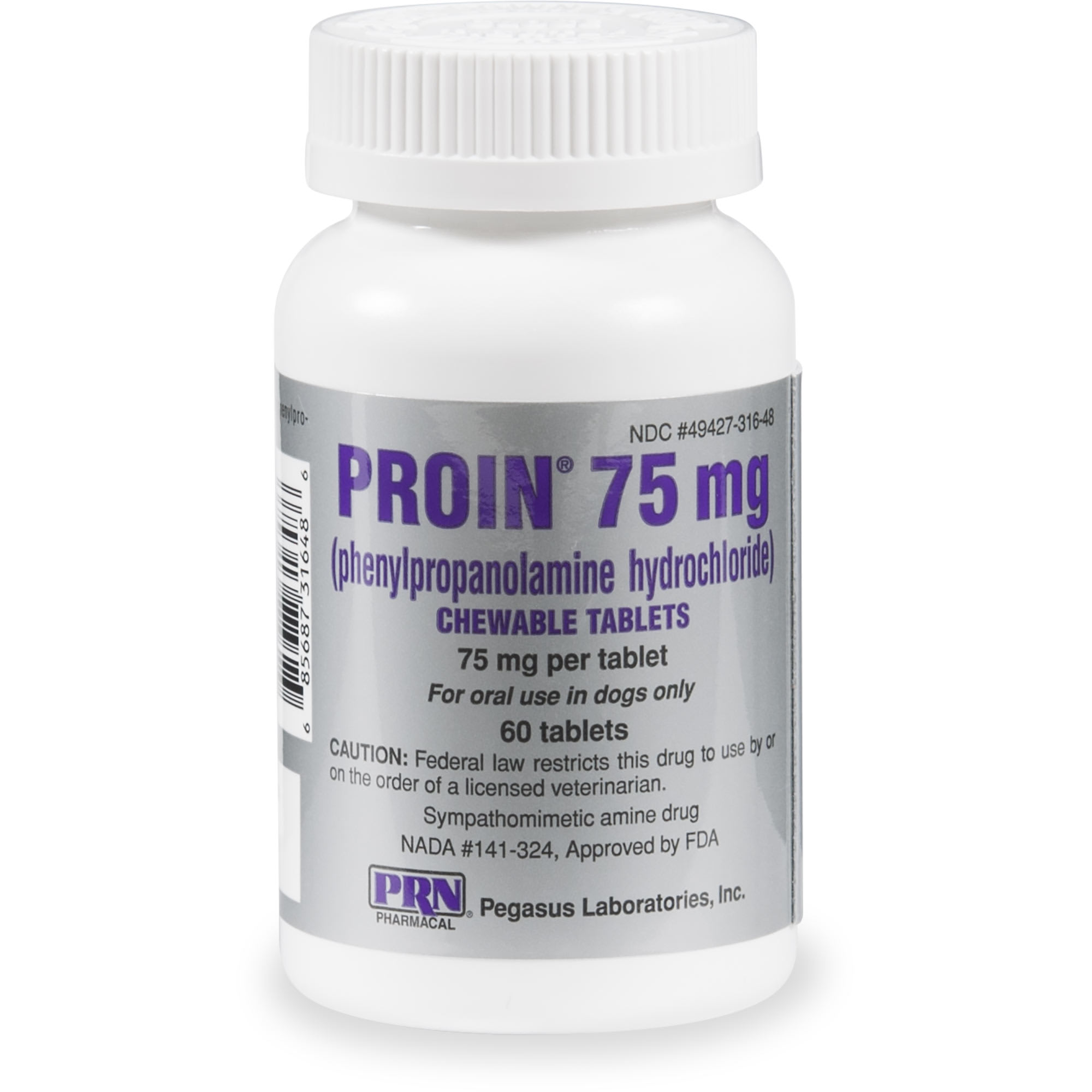 Proin 75 mg Chewable Tablets, 180 Count 