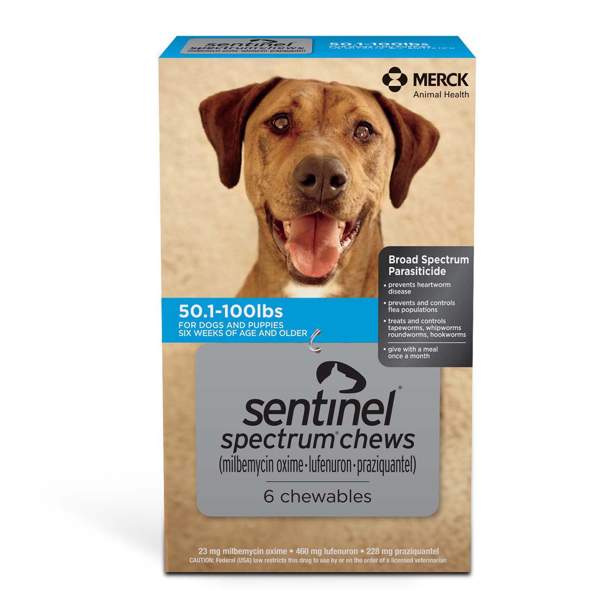 Sentinel Spectrum Chewables for Dogs 50.1 to 100 lbs 6 Month