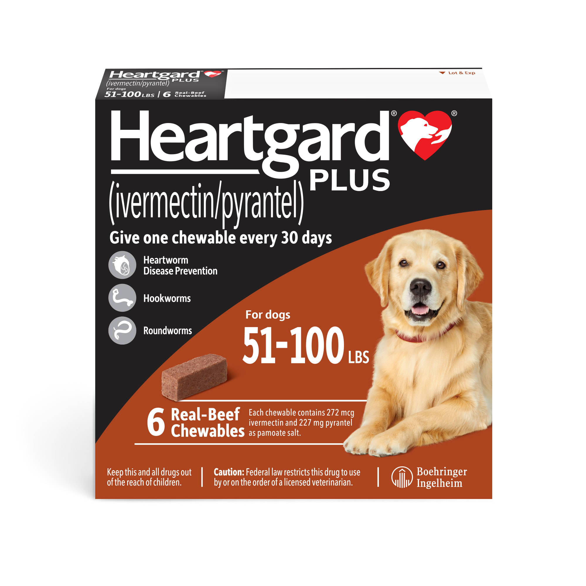 Heartgard Plus Chewables For Dogs 26 To 50 Month Supply, 60% OFF