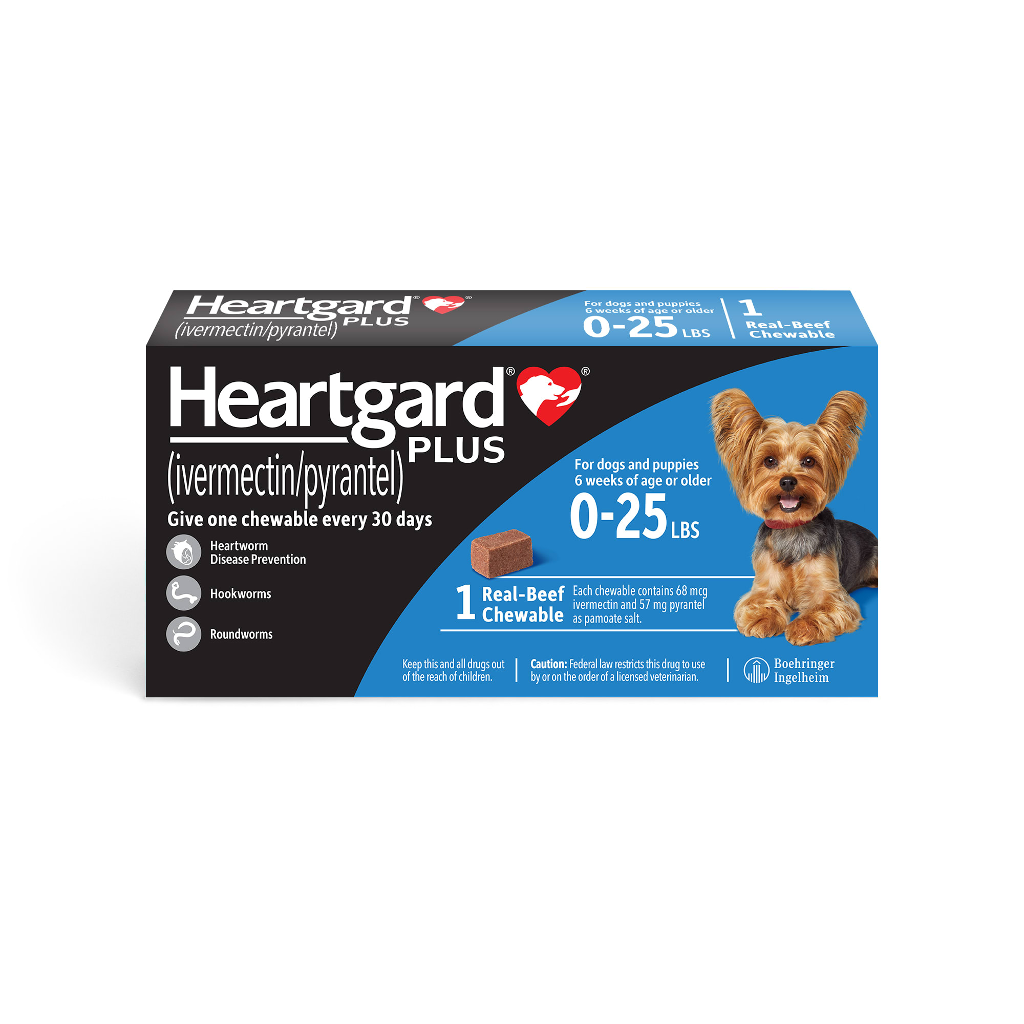 Heartgard Plus Dog Chewables Up to 25 lbs 6 Month Supply