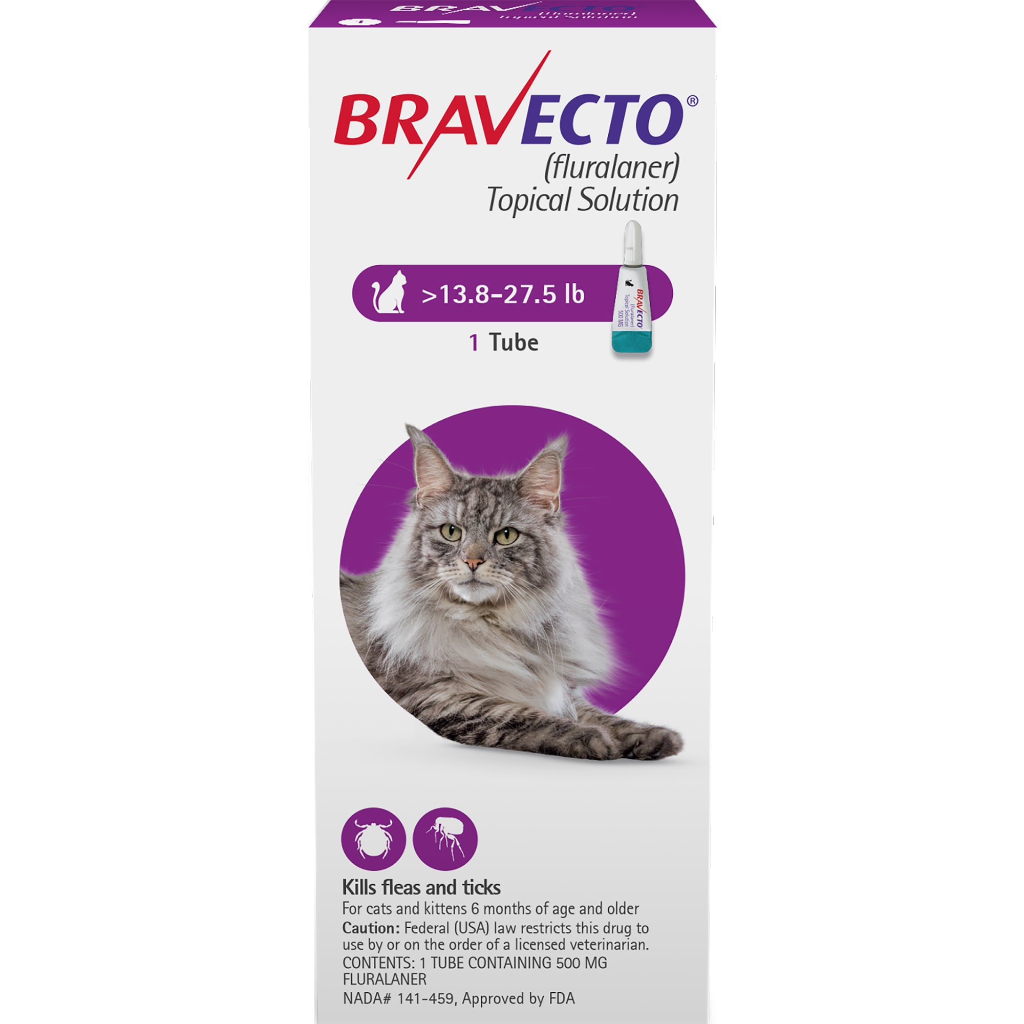Bravecto Topical Solution For Cats 13.8-27.5 Lbs, 3 Month Supply | Petco