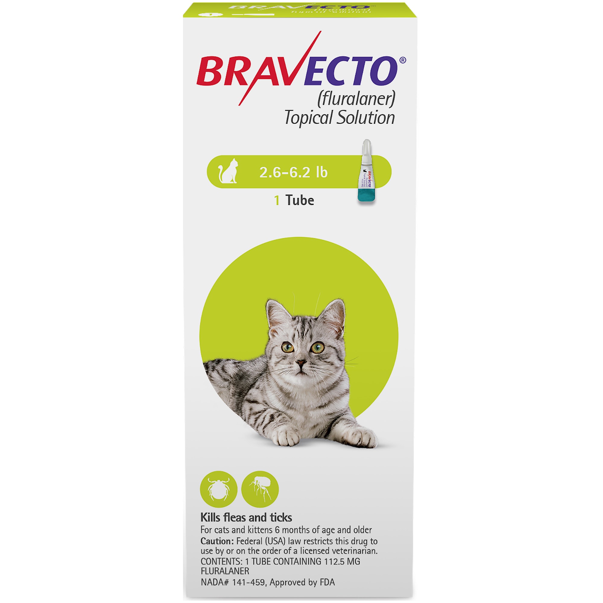Bravecto Topical Solution for Cats 2.66.2 lbs, 3 Month Supply Petco